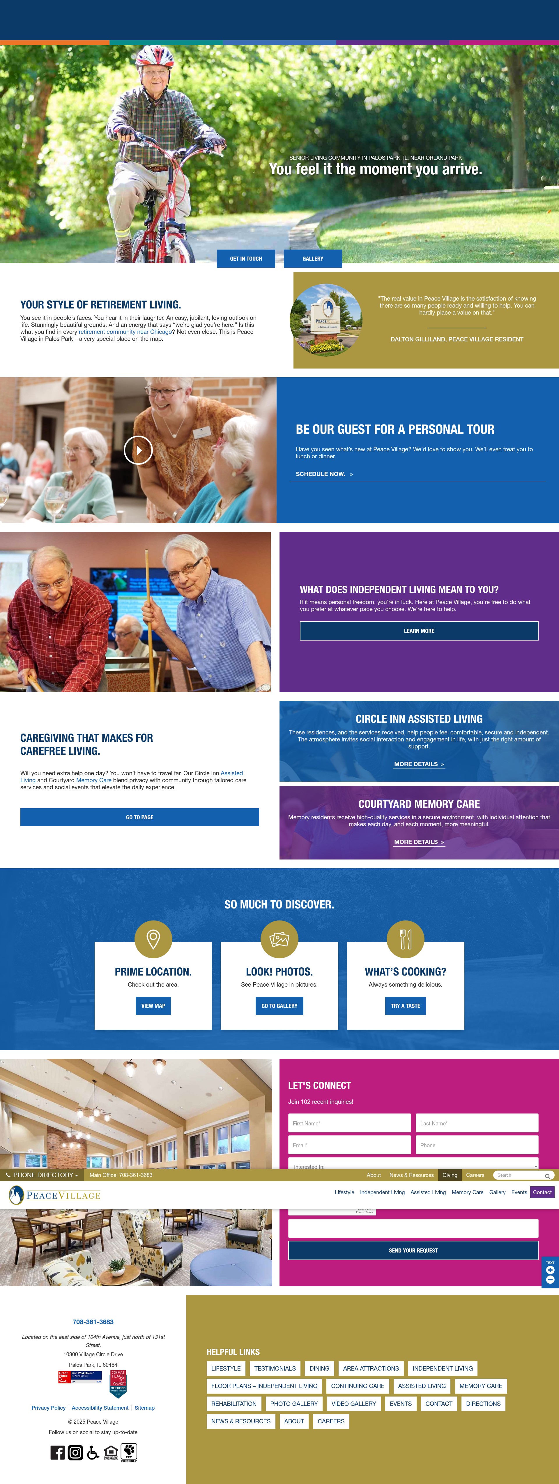 Screenshot of peacevillage.org