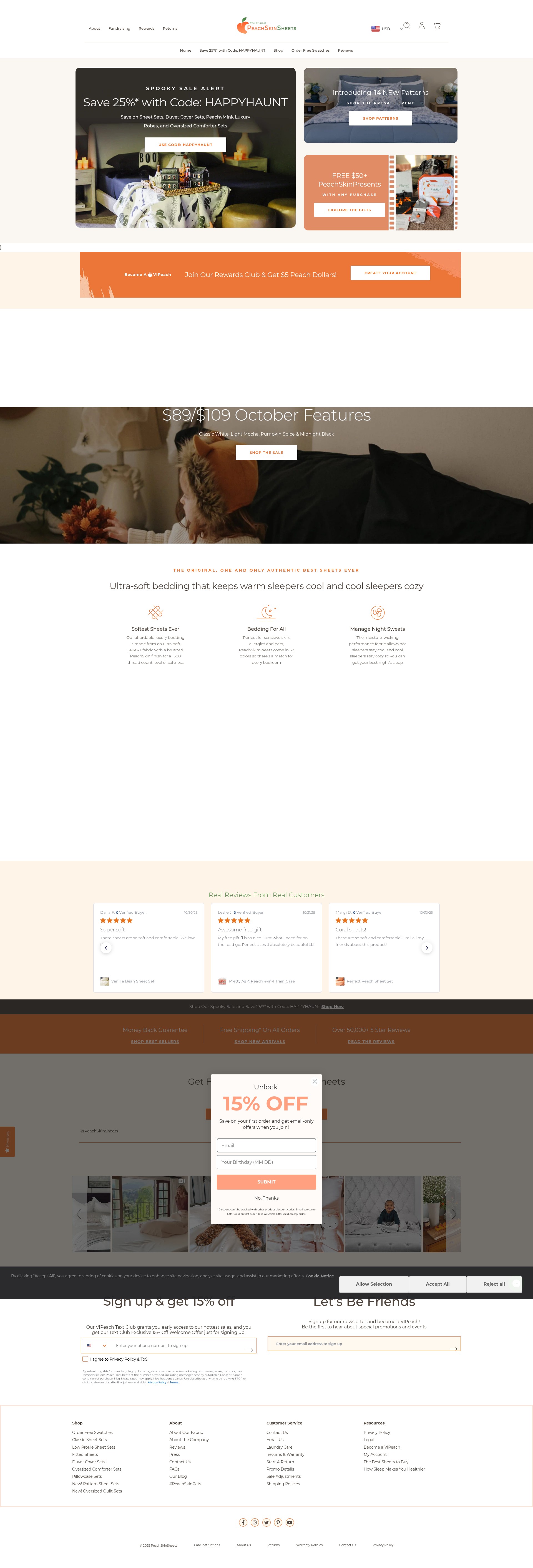Screenshot of peachskinsheets.com