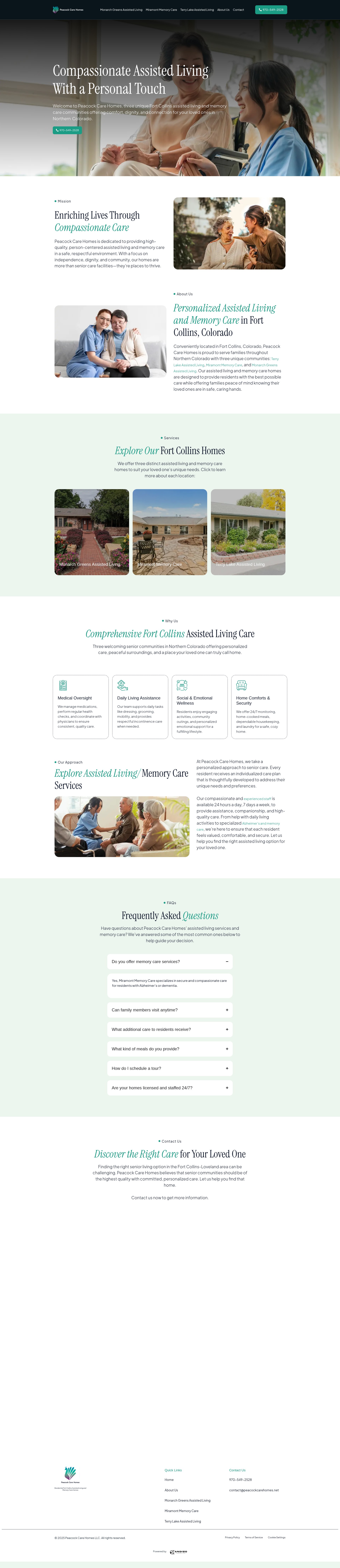 Screenshot of peacockcarehomes.com