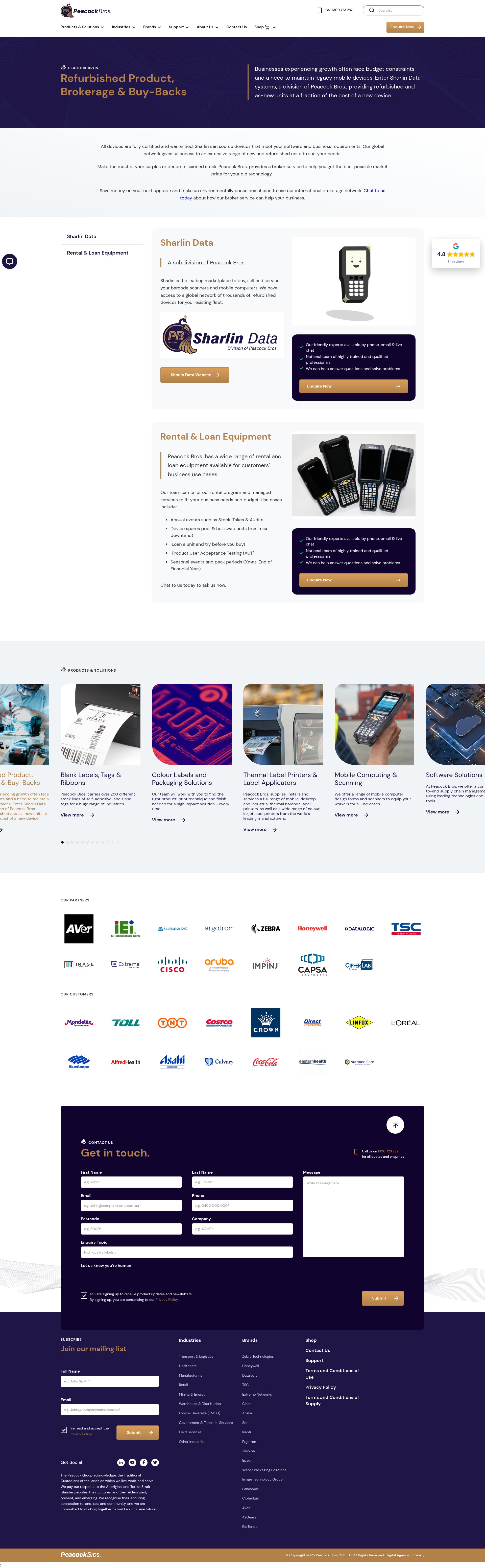 Screenshot of peacocks.com.au