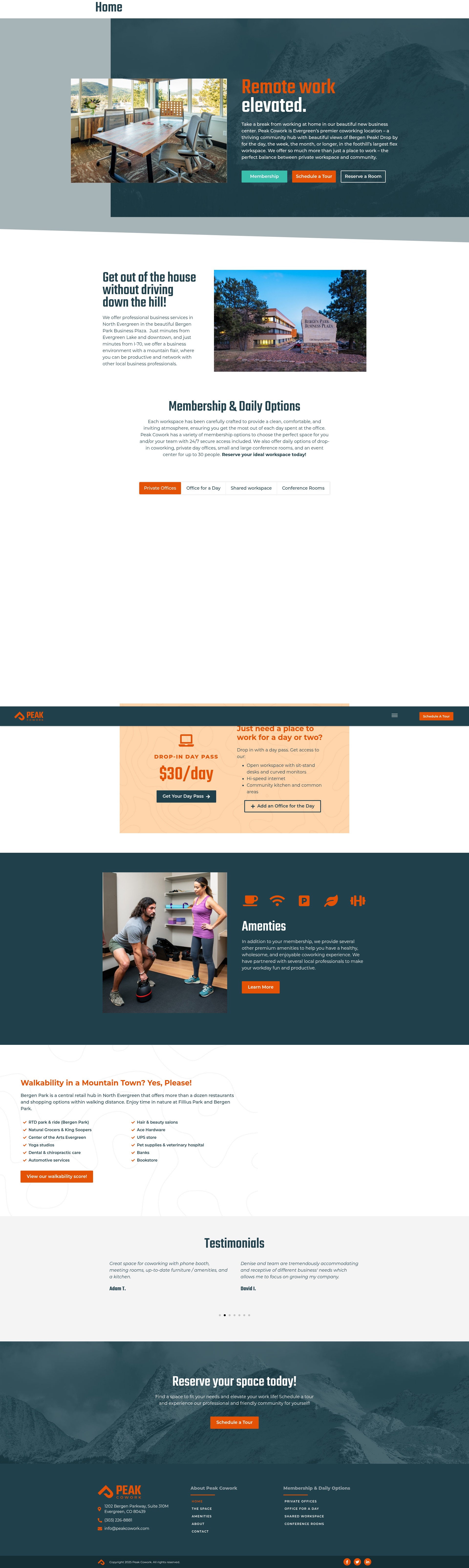 Screenshot of peakcowork.com