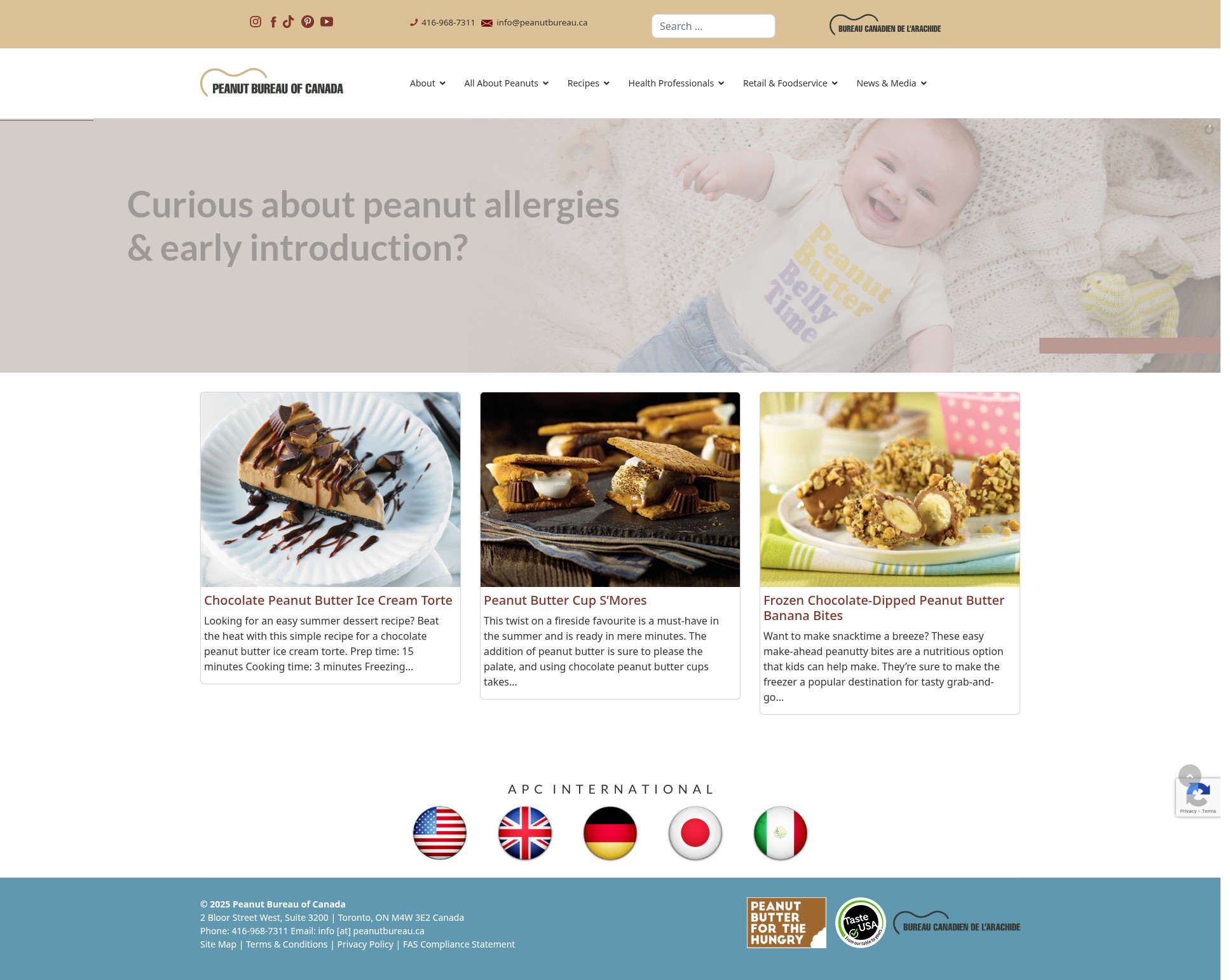 Screenshot of peanutbureau.ca
