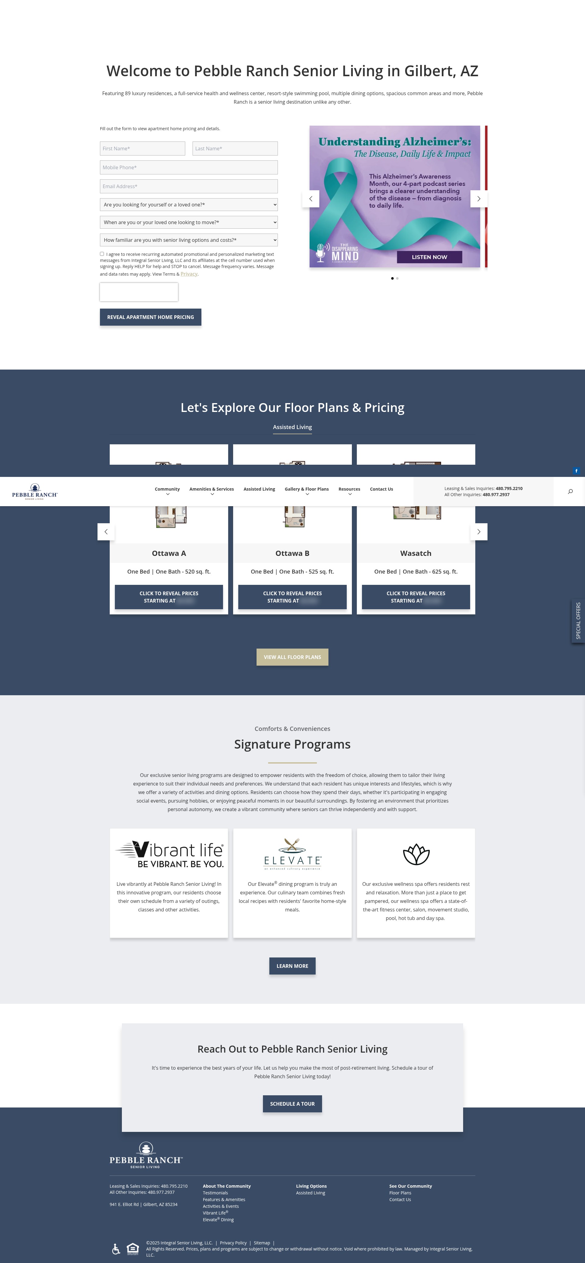 Screenshot of pebbleranchseniorliving.com
