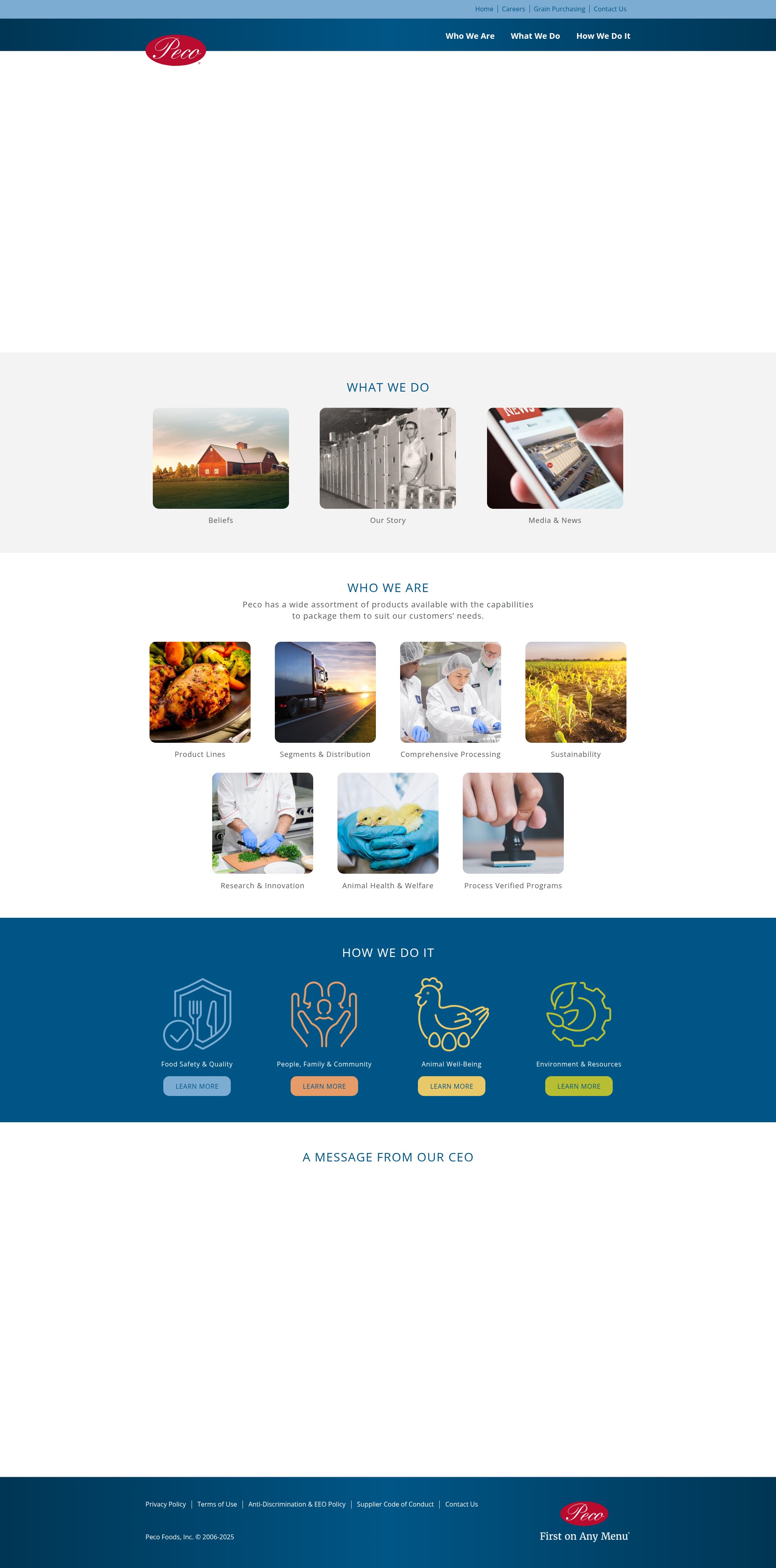 Screenshot of pecofoods.com