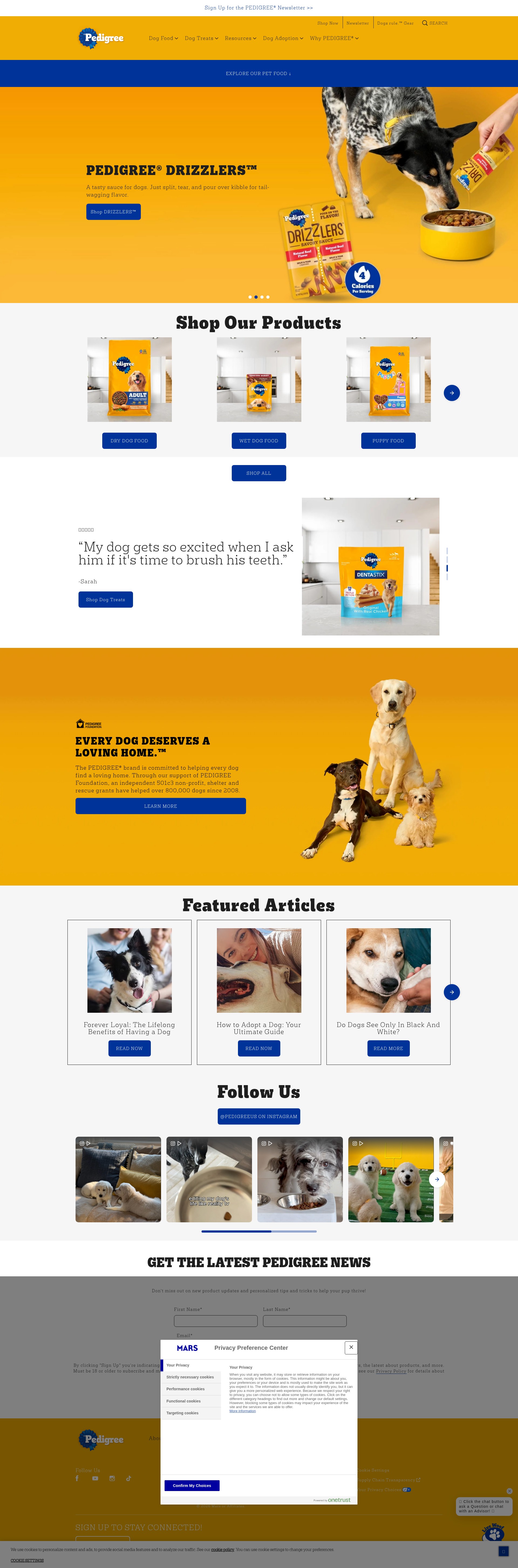 Screenshot of pedigree.com