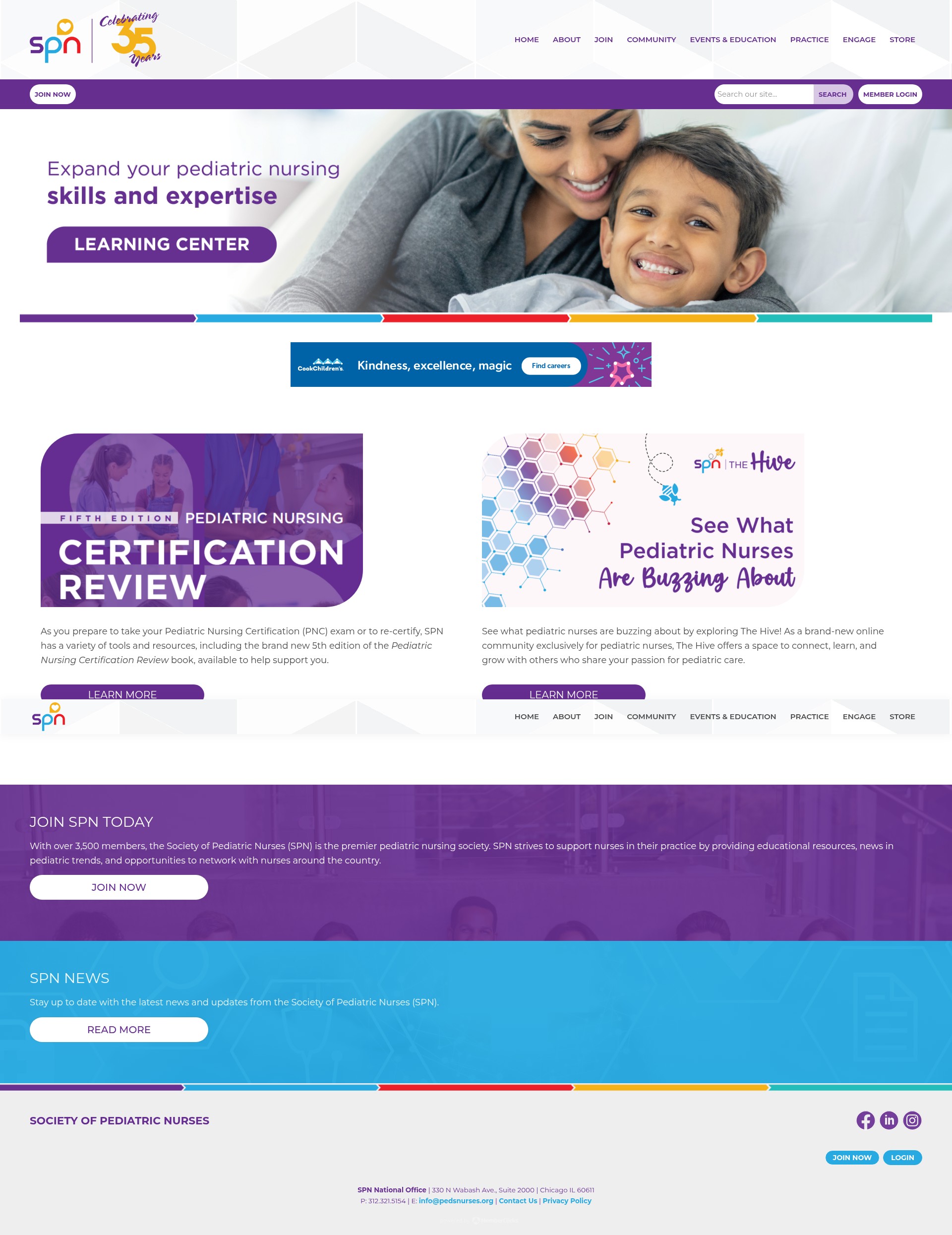 Screenshot of pedsnurses.org