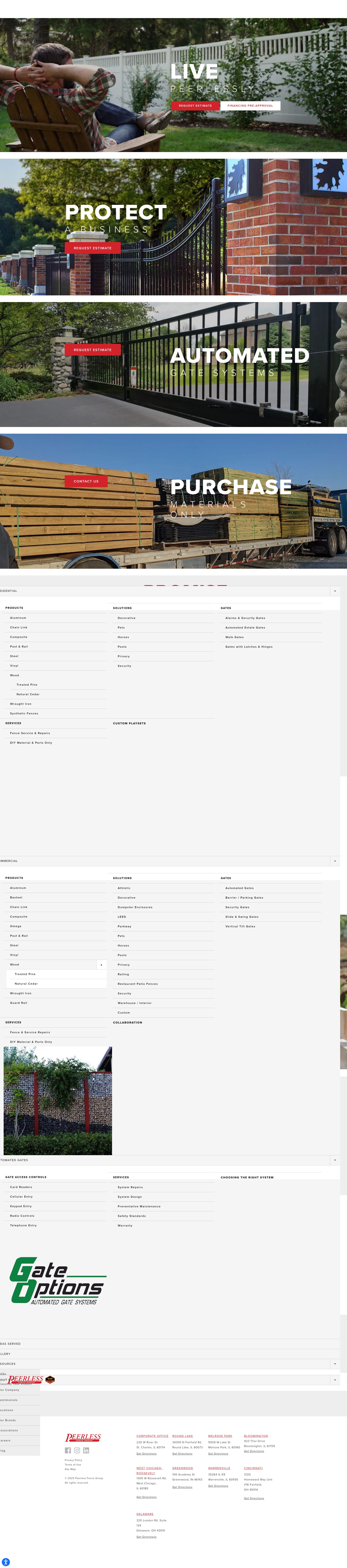 Screenshot of peerlessfence.com