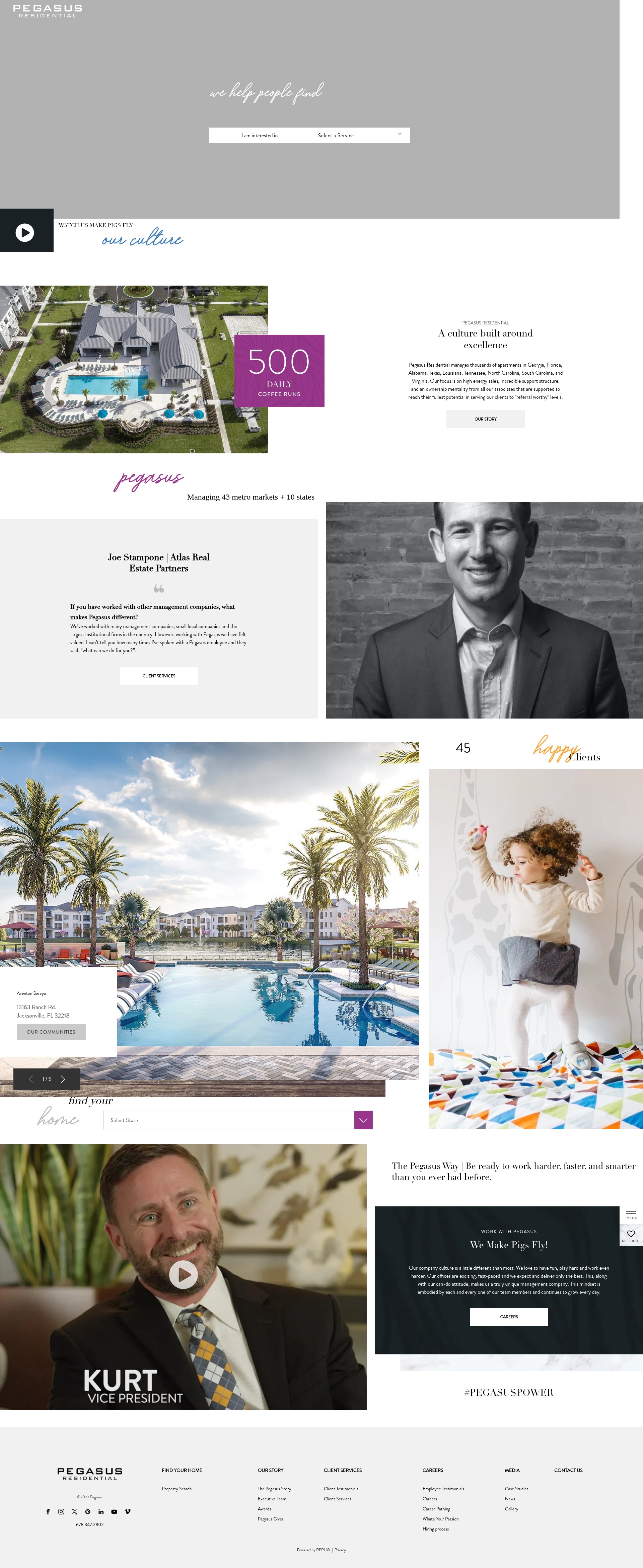 Screenshot of pegasusresidential.com
