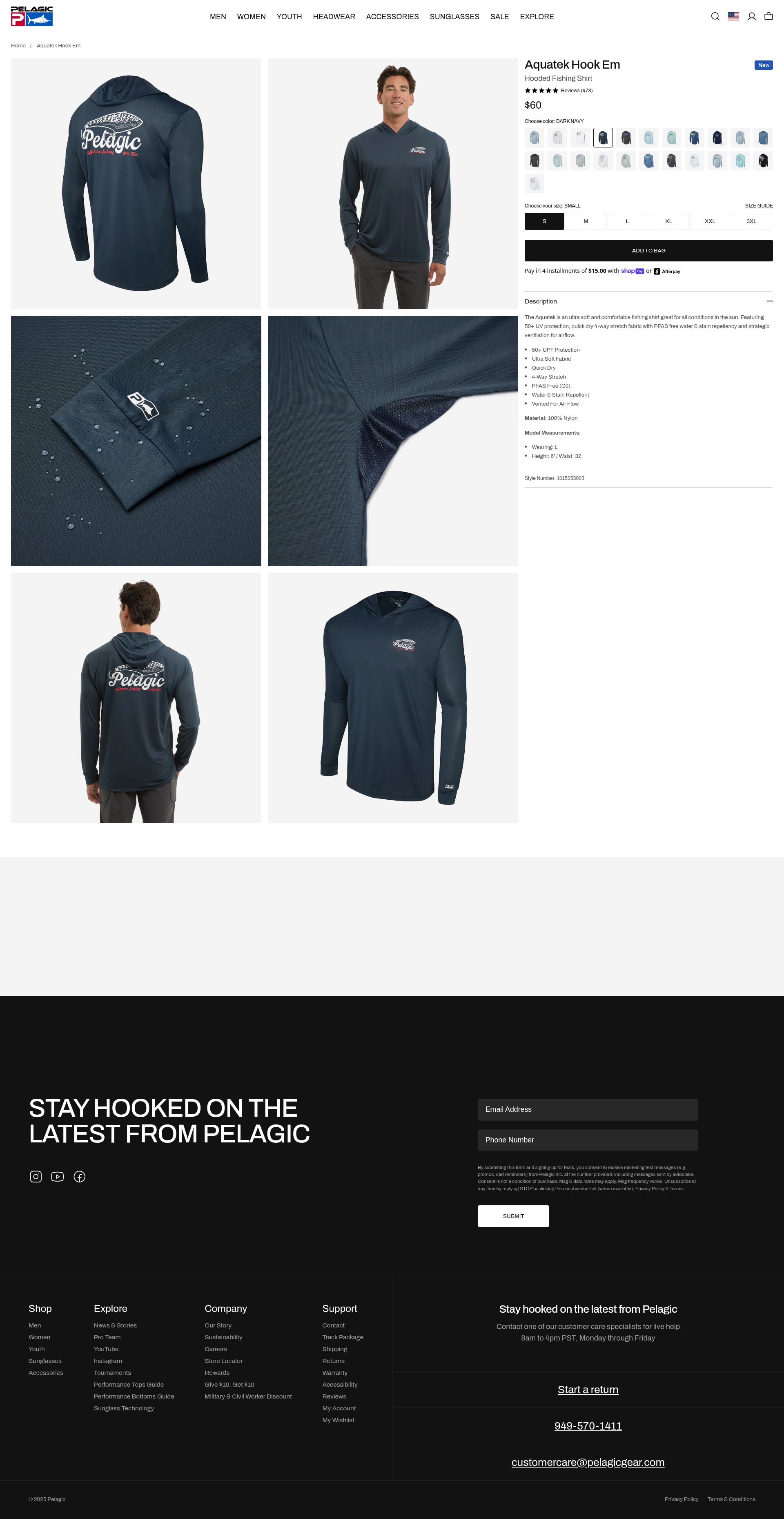Screenshot of pelagicgear.com