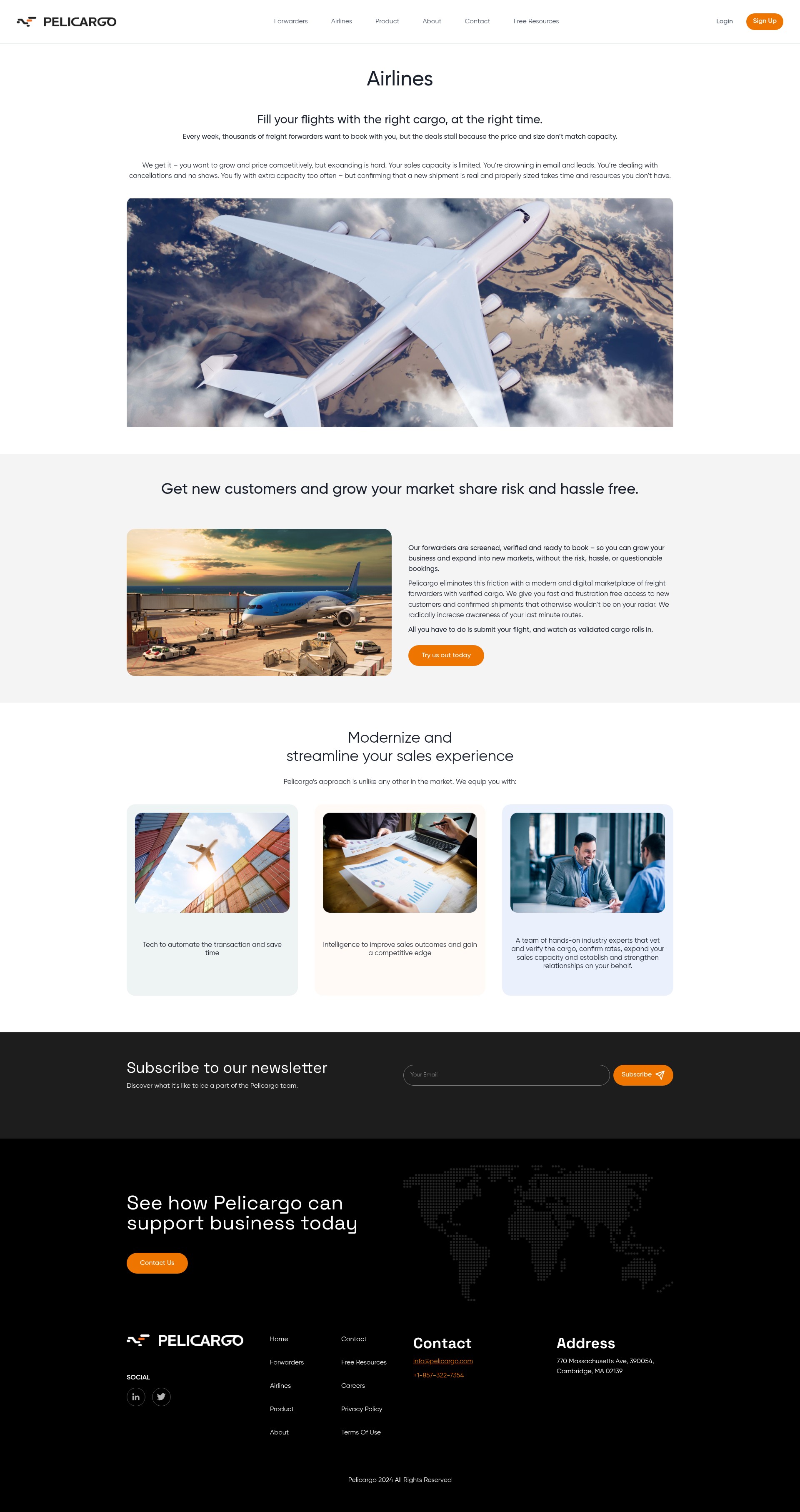 Screenshot of pelicargo.com
