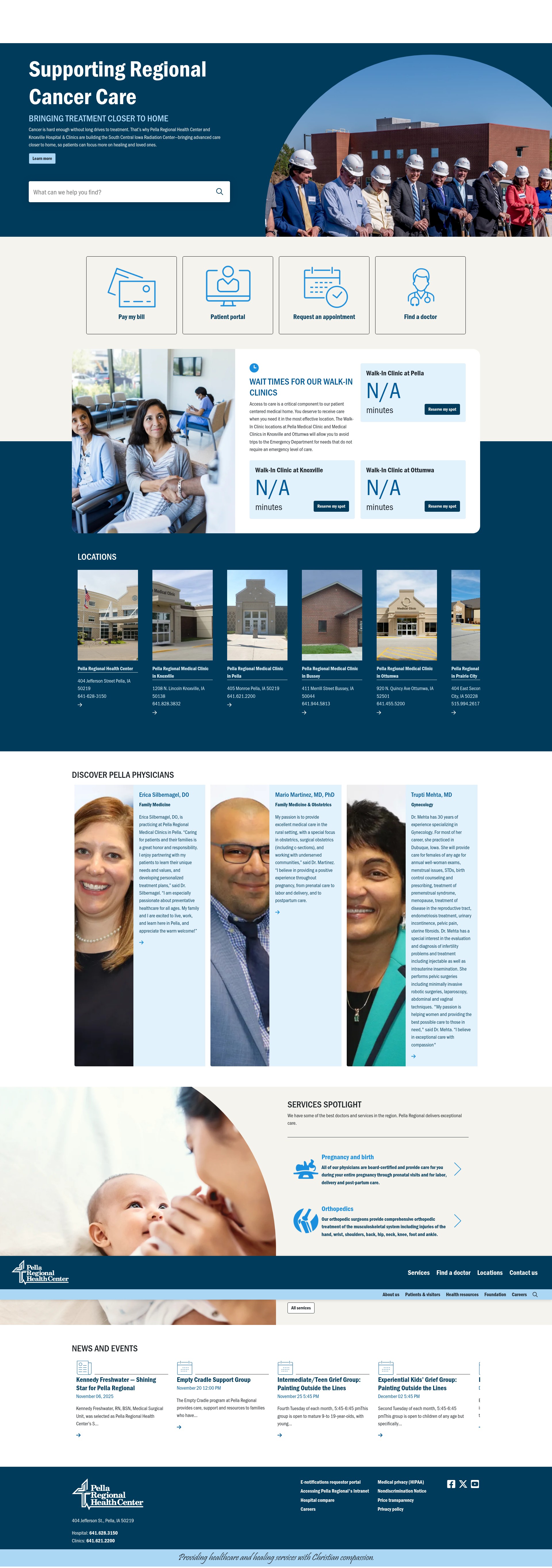 Screenshot of pellahealth.org