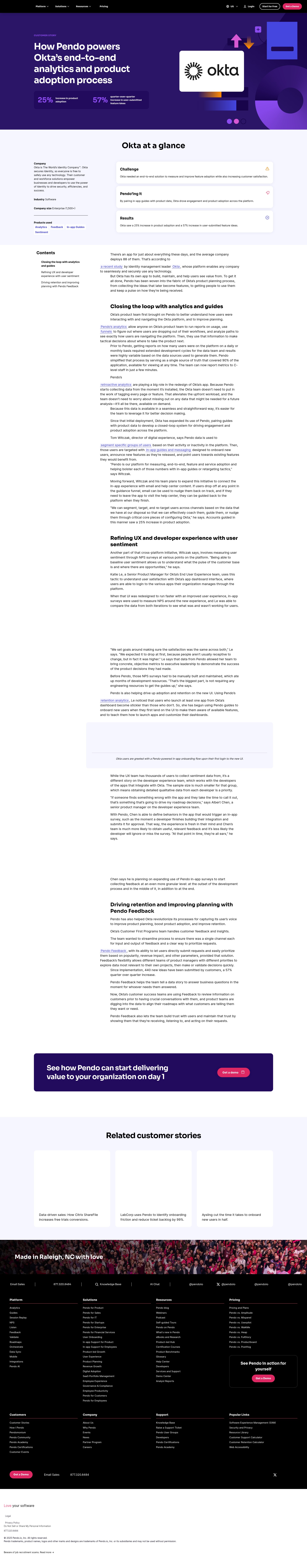 Screenshot of pendo.io