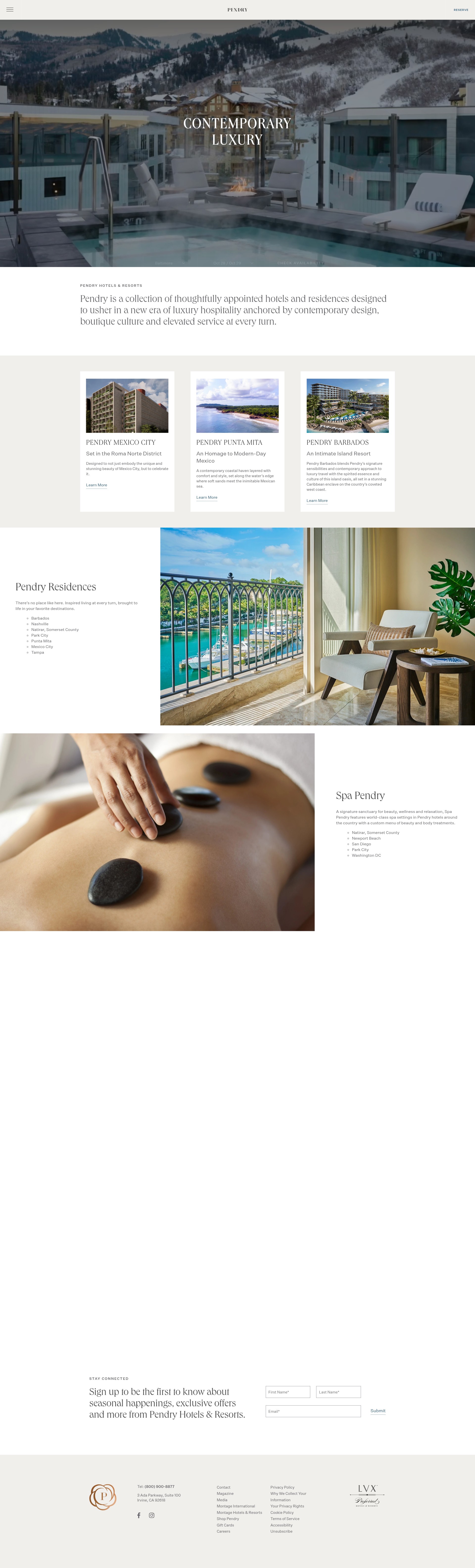 Screenshot of pendry.com