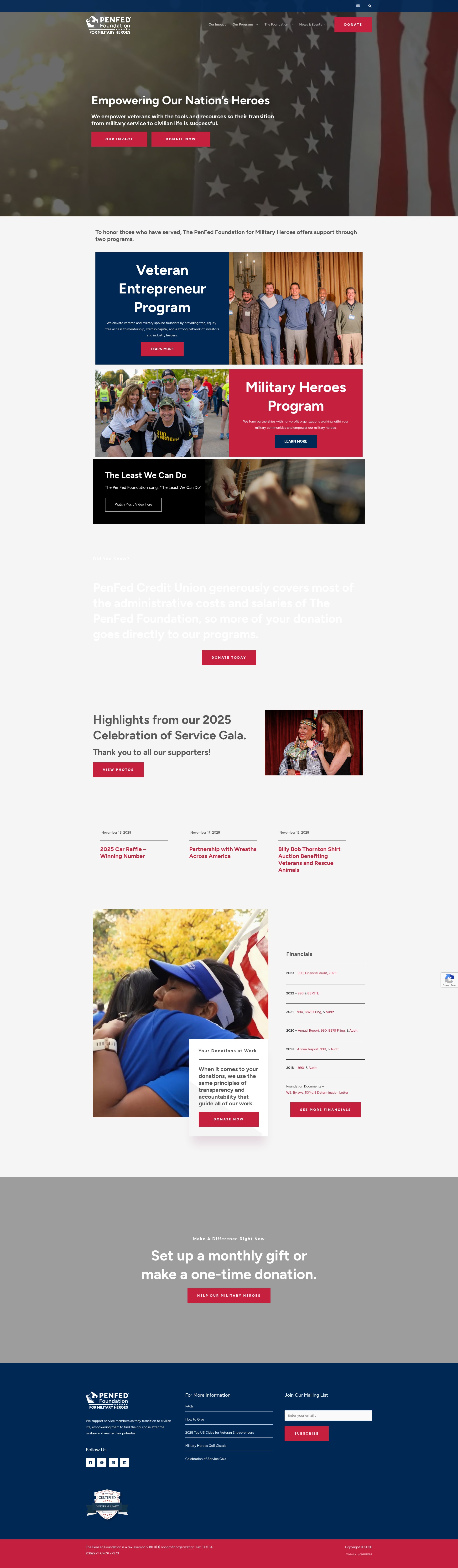 Screenshot of penfedfoundation.org
