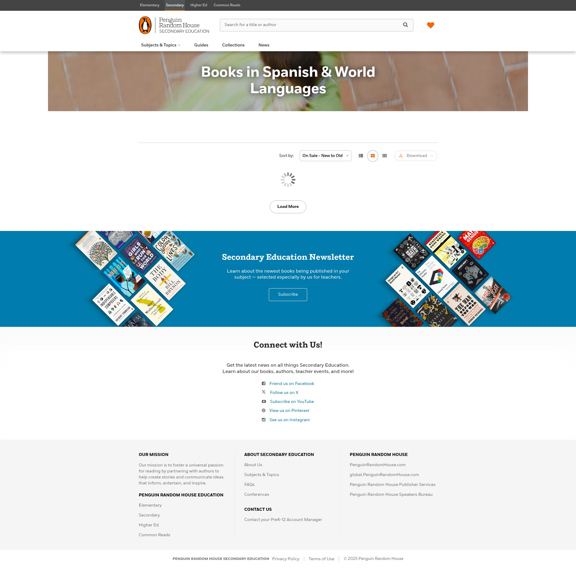 Screenshot of penguinrandomhousesecondaryeducation.com