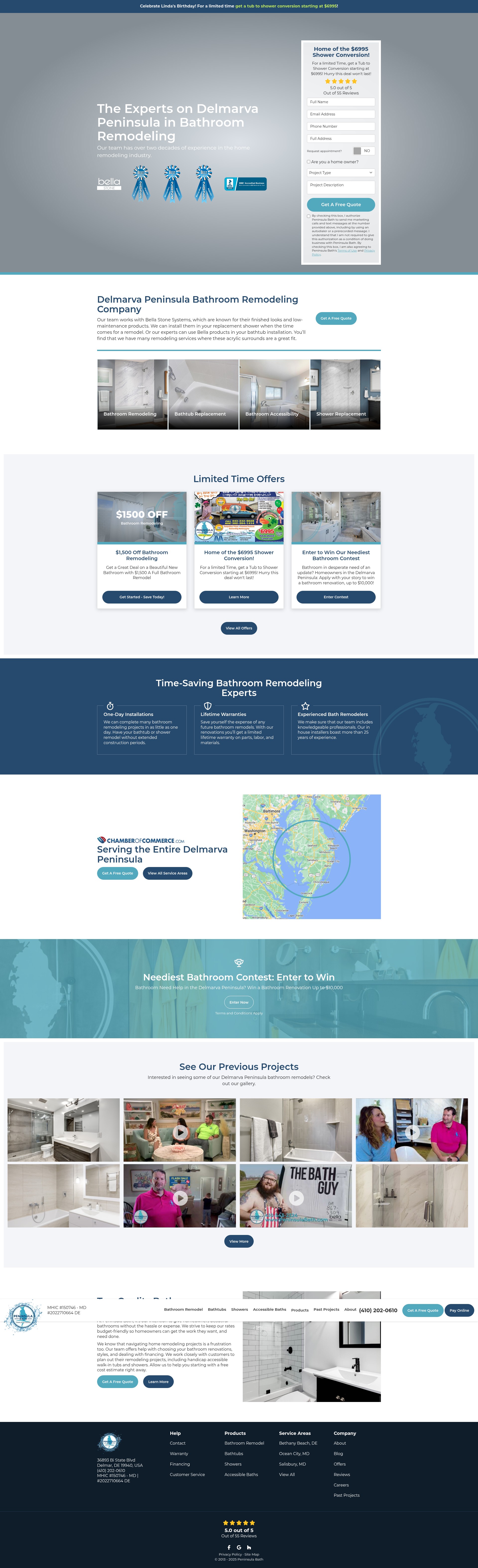 Screenshot of peninsulabath.com