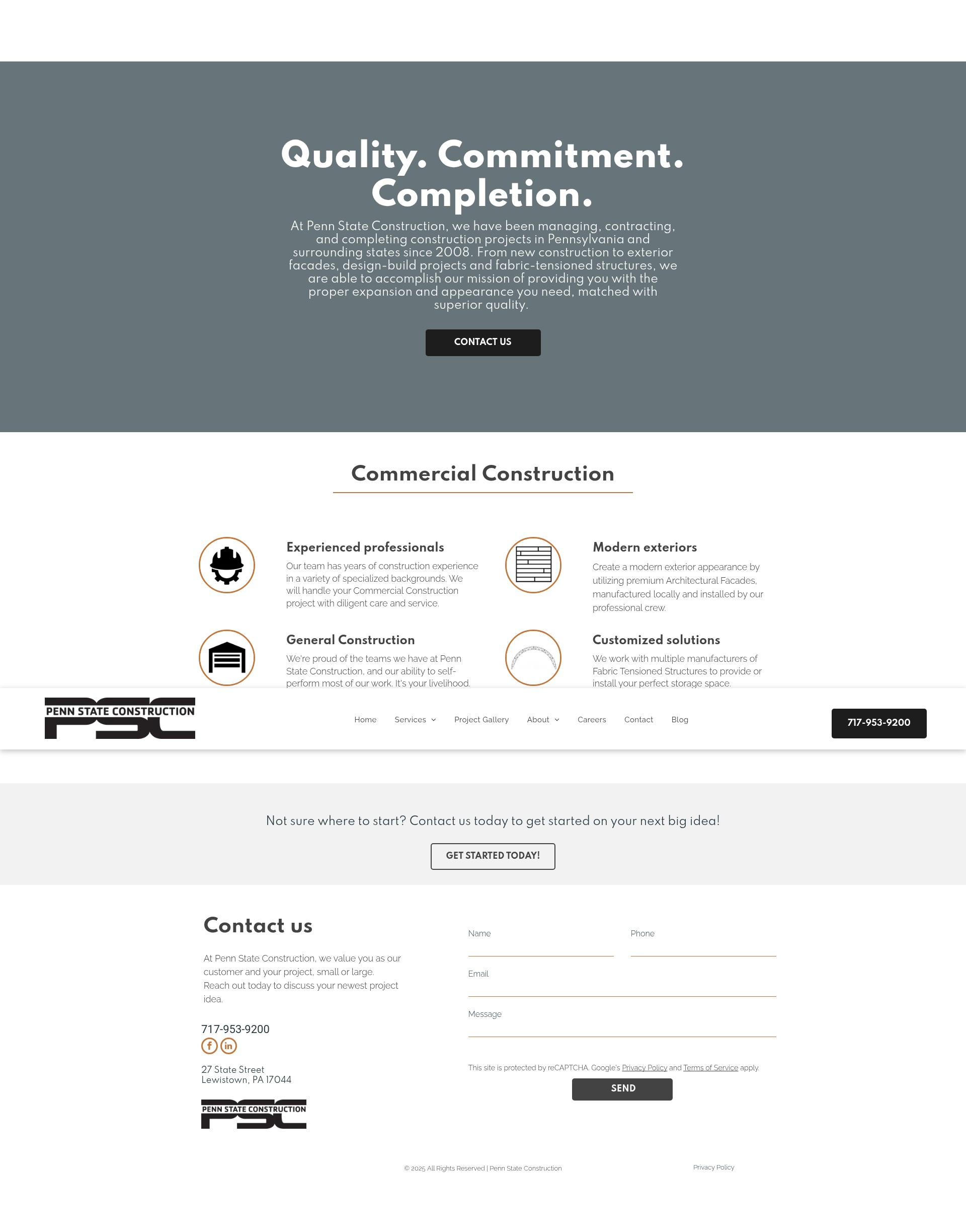 Screenshot of pennstateconstruction.com