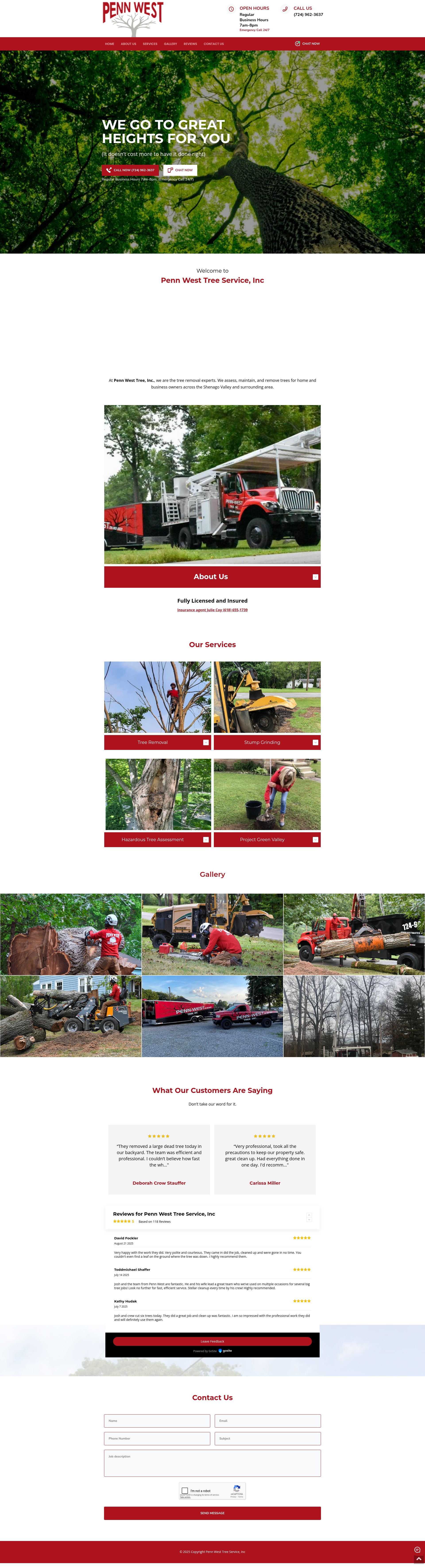 Screenshot of pennwesttree.com