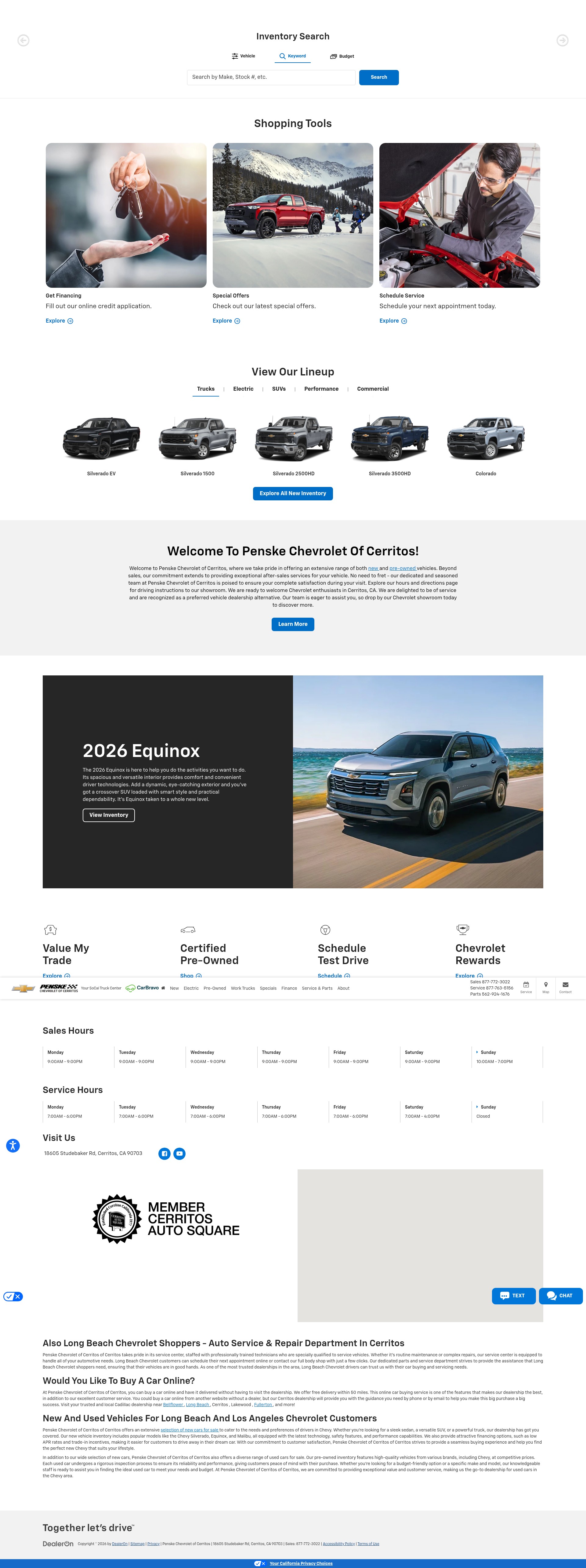 Screenshot of penskechevroletofcerritos.com