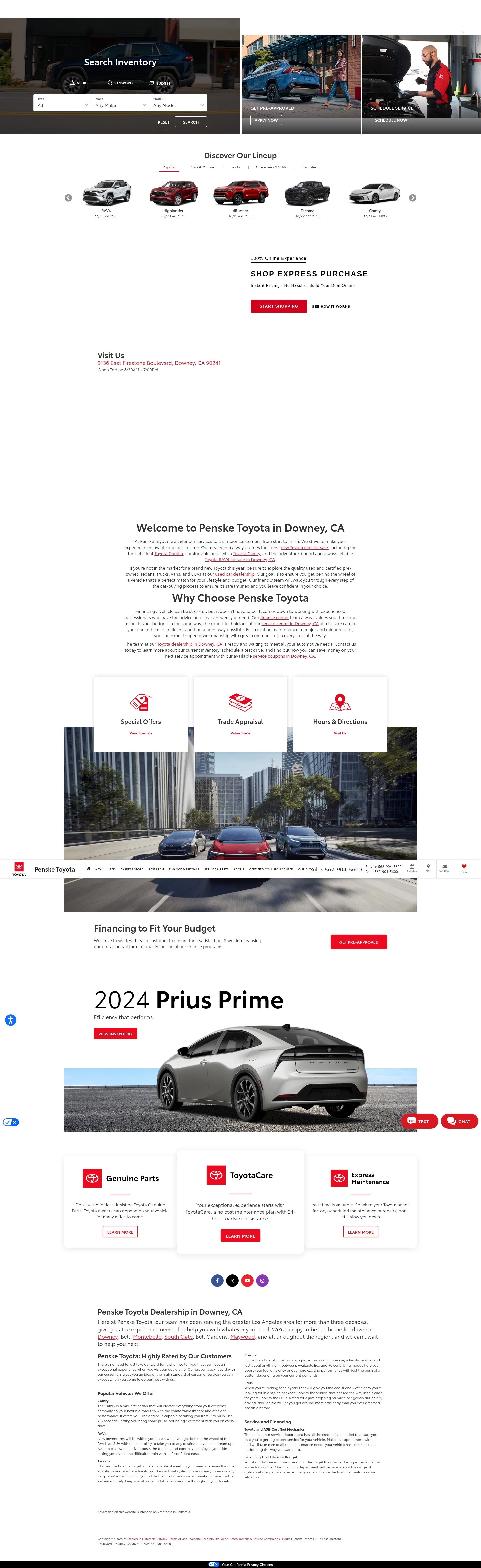 Screenshot of pensketoyota.com