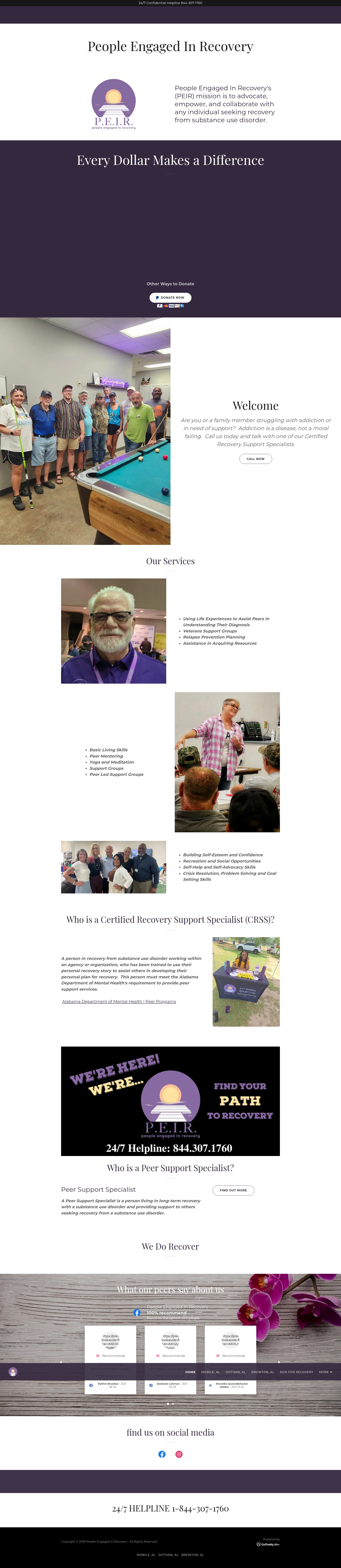 Screenshot of peopleengagedinrecovery.org