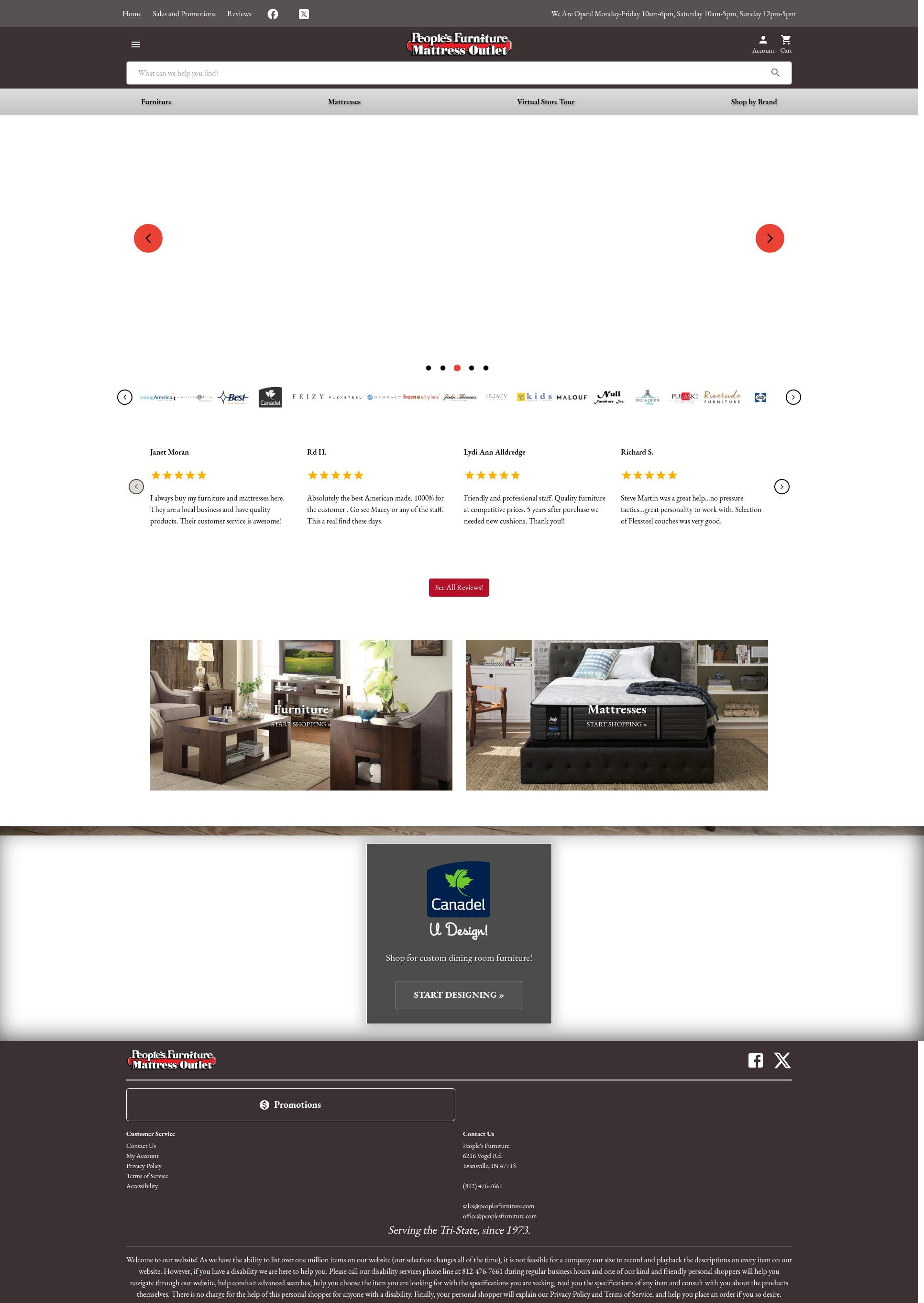 Screenshot of peoplesfurniture.com