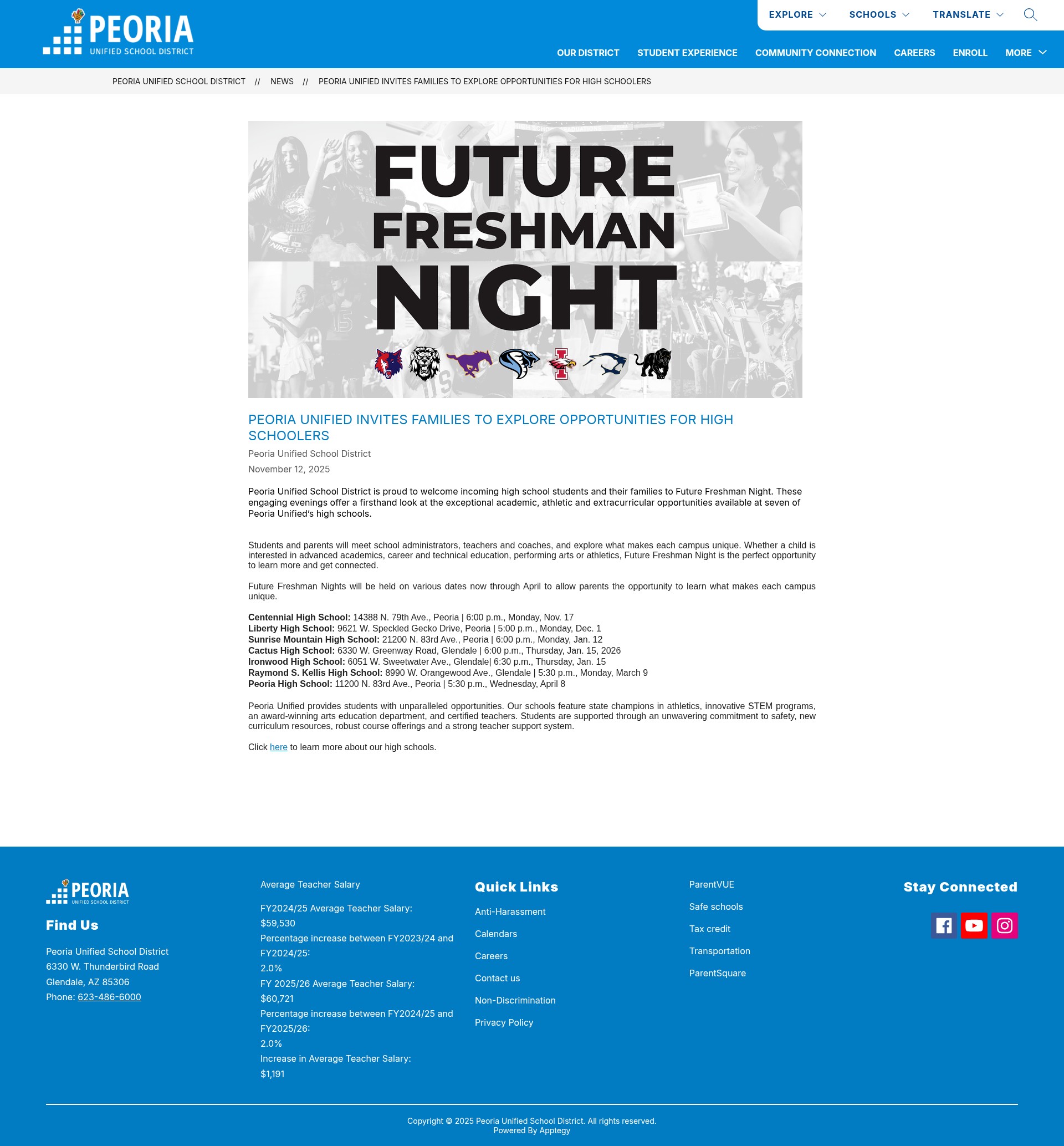 Screenshot of peoriaunified.org