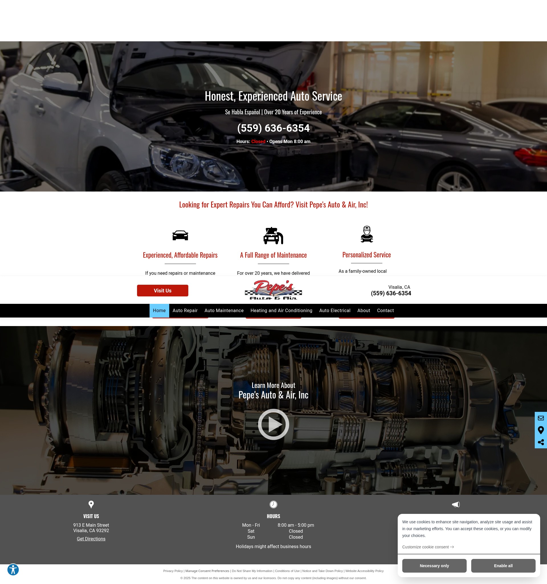 Screenshot of pepesautoandair.com