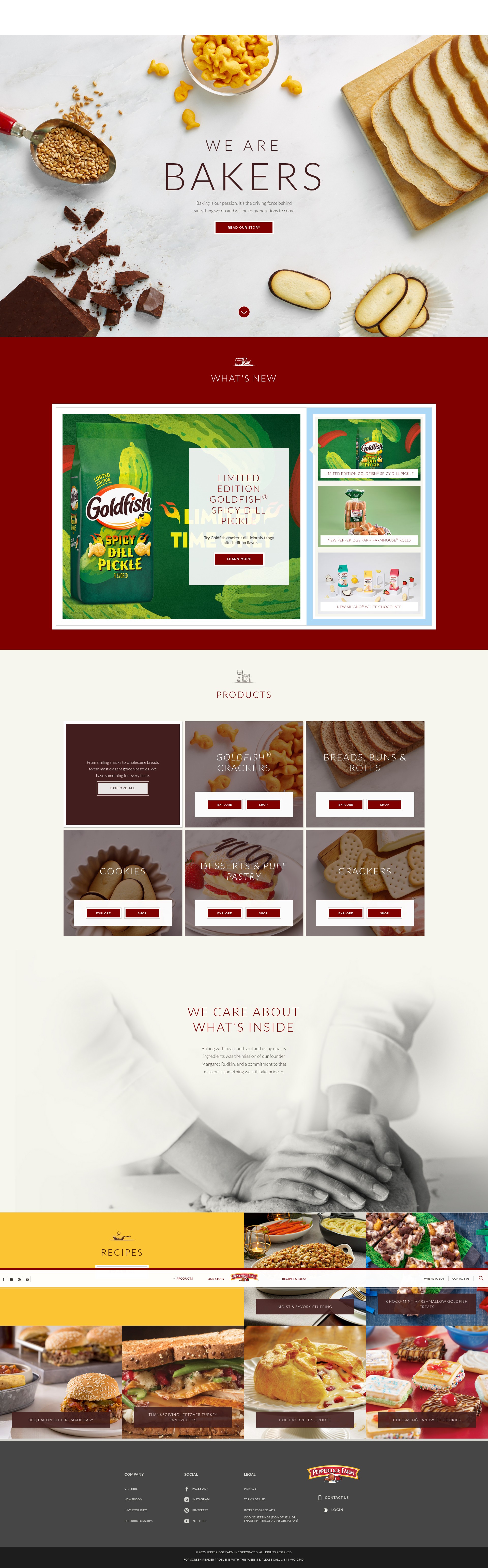 Screenshot of pepperidgefarm.com