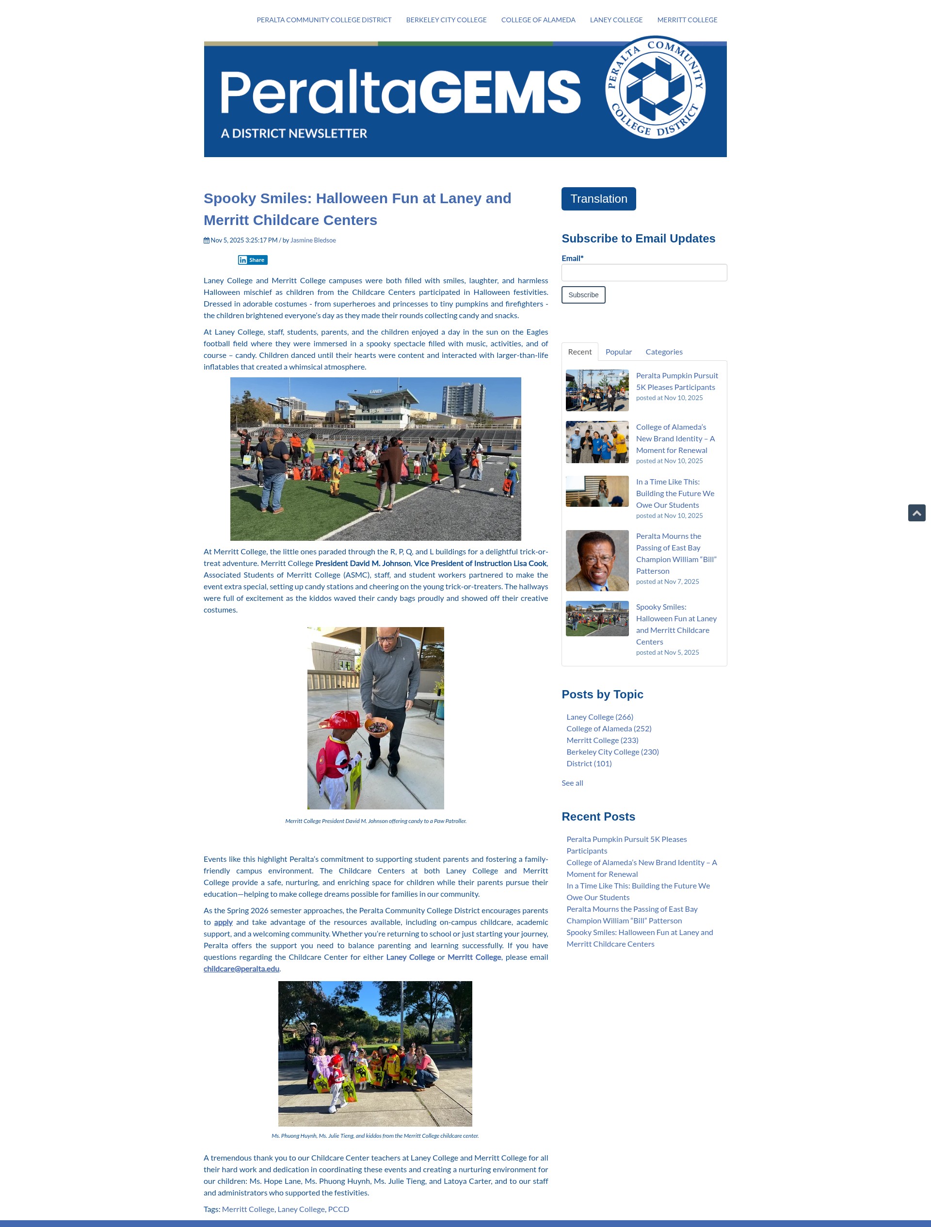 Screenshot of peralta.edu