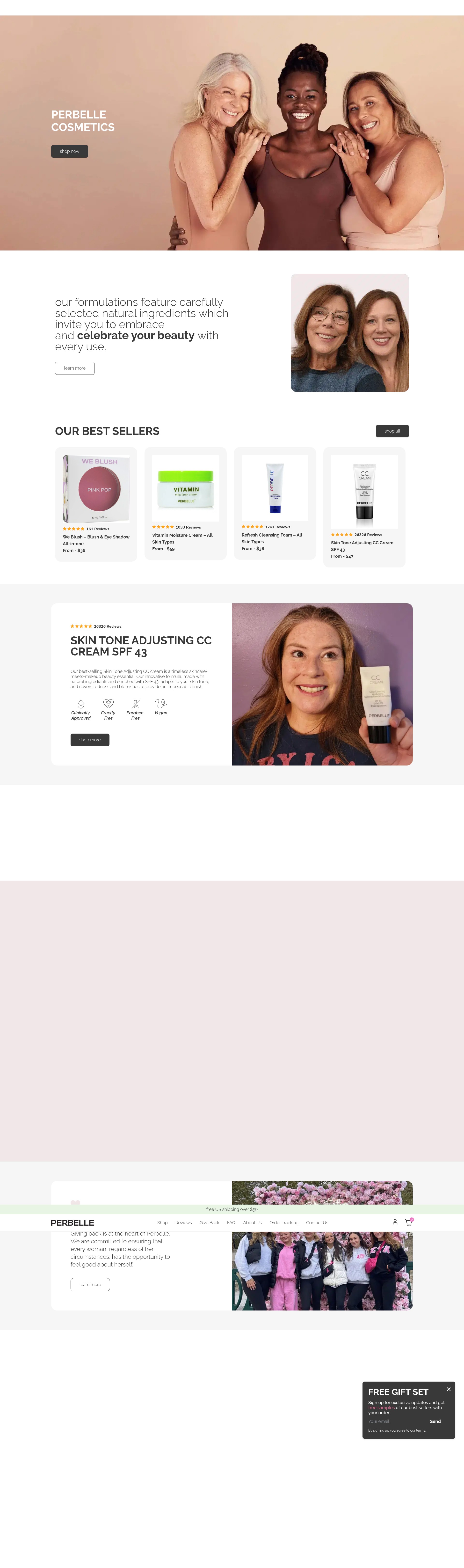 Screenshot of perbellecosmetics.com