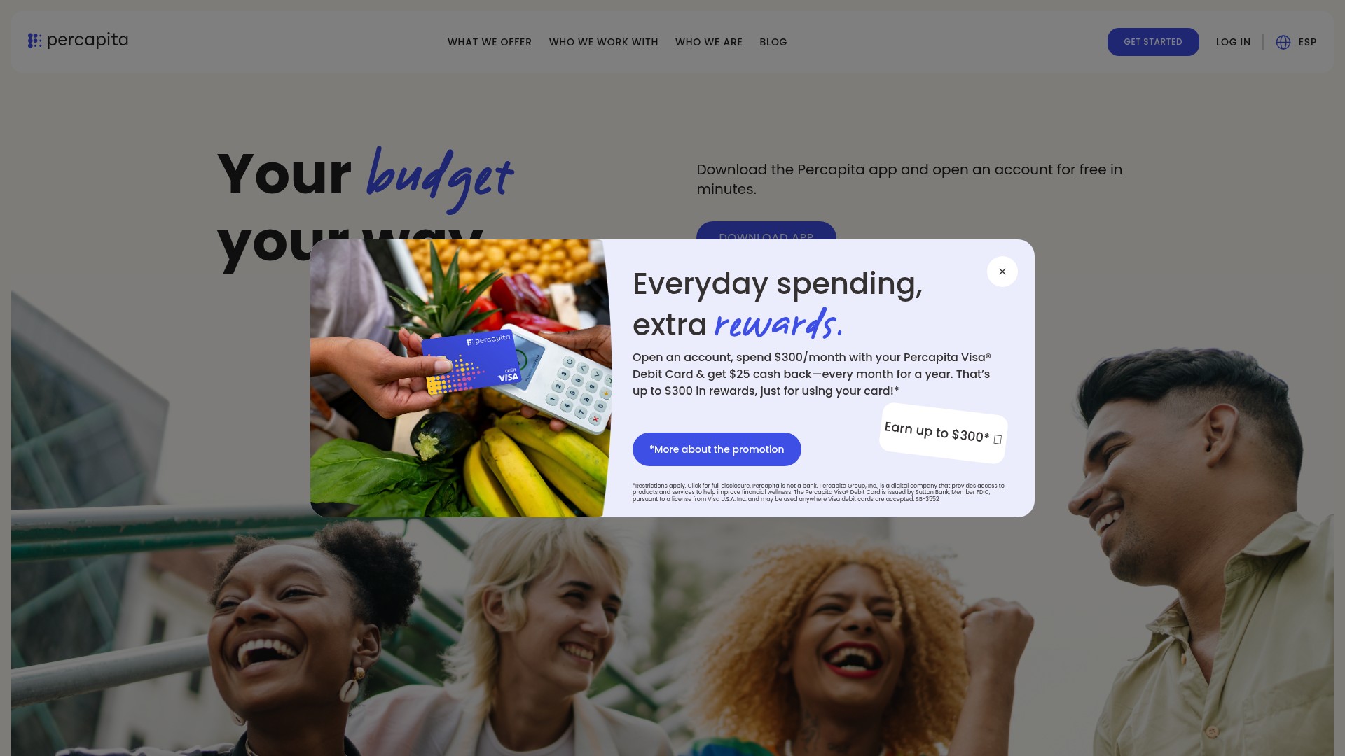 Screenshot of percapita.com