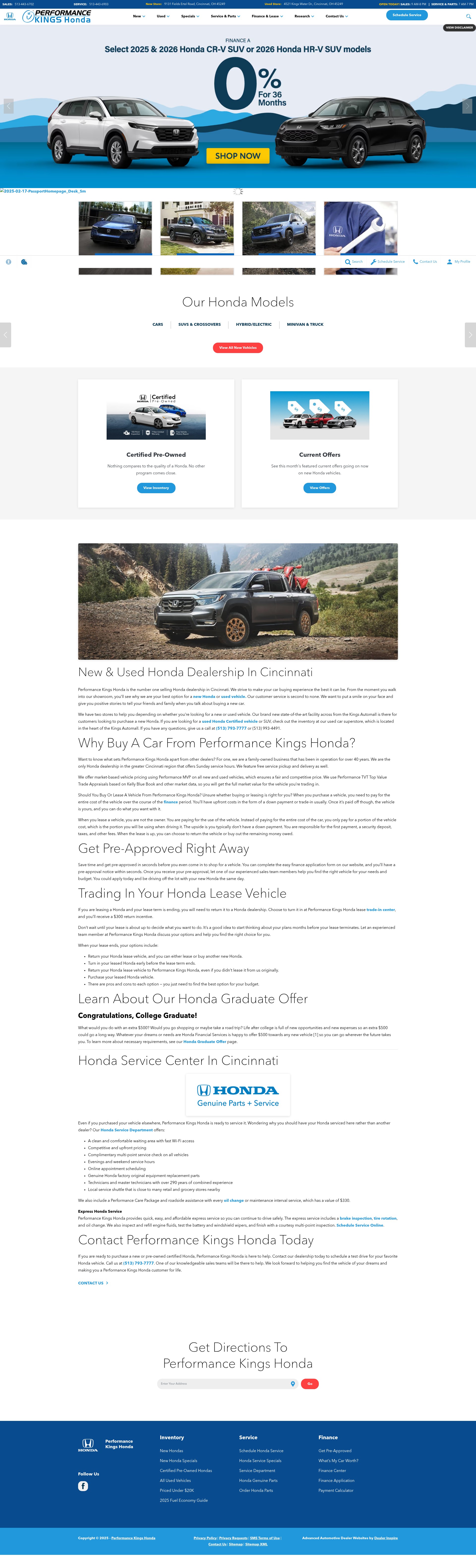 Screenshot of performancekingshonda.com