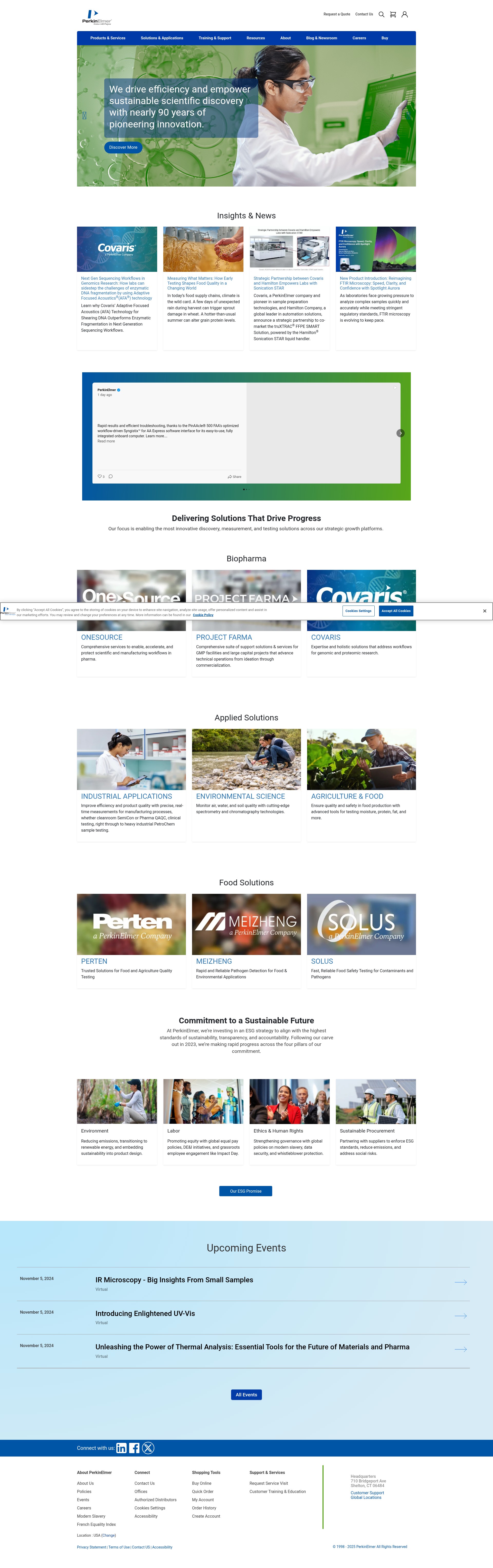 Screenshot of perkinelmer.com