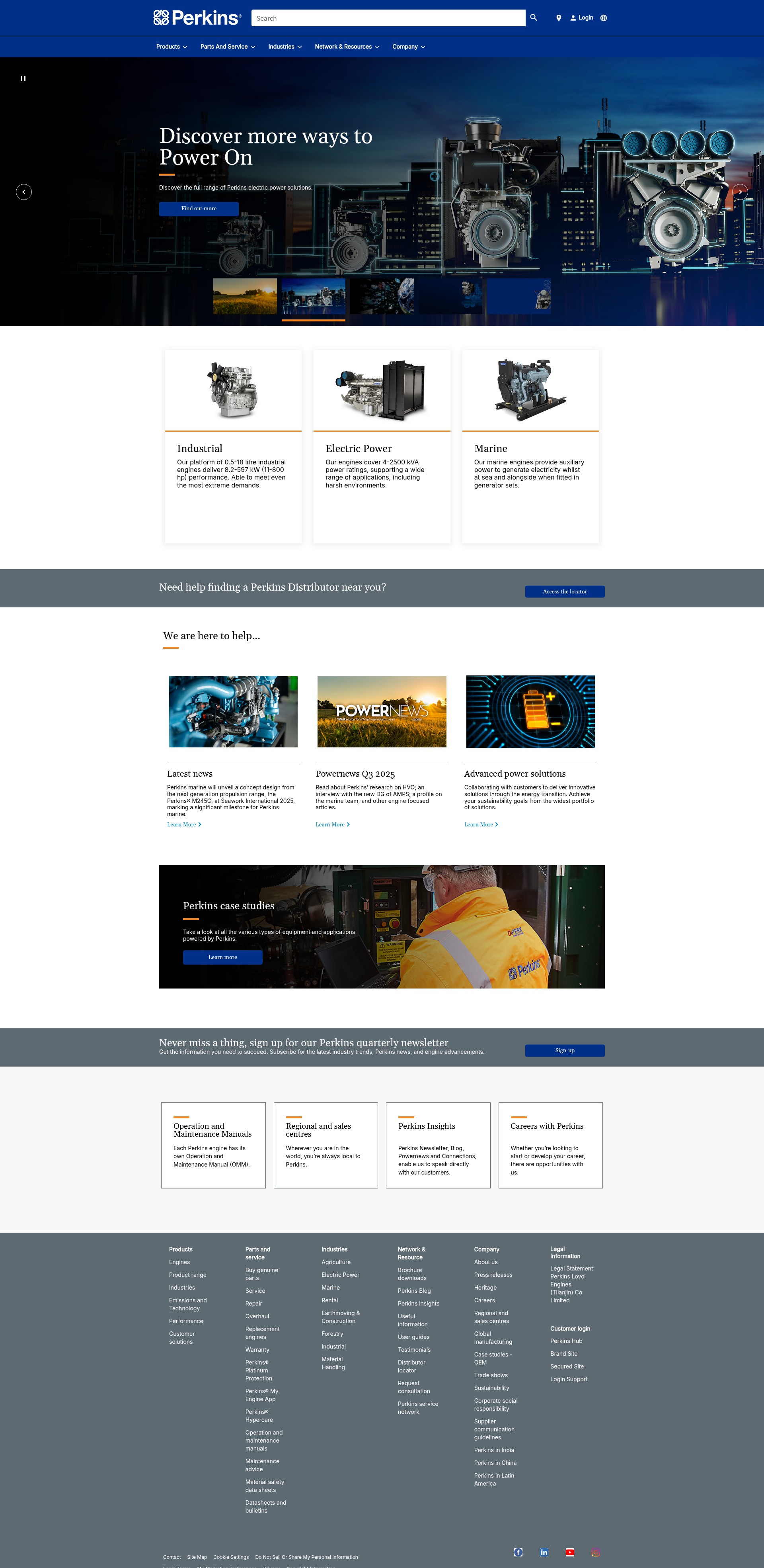Screenshot of perkins.com