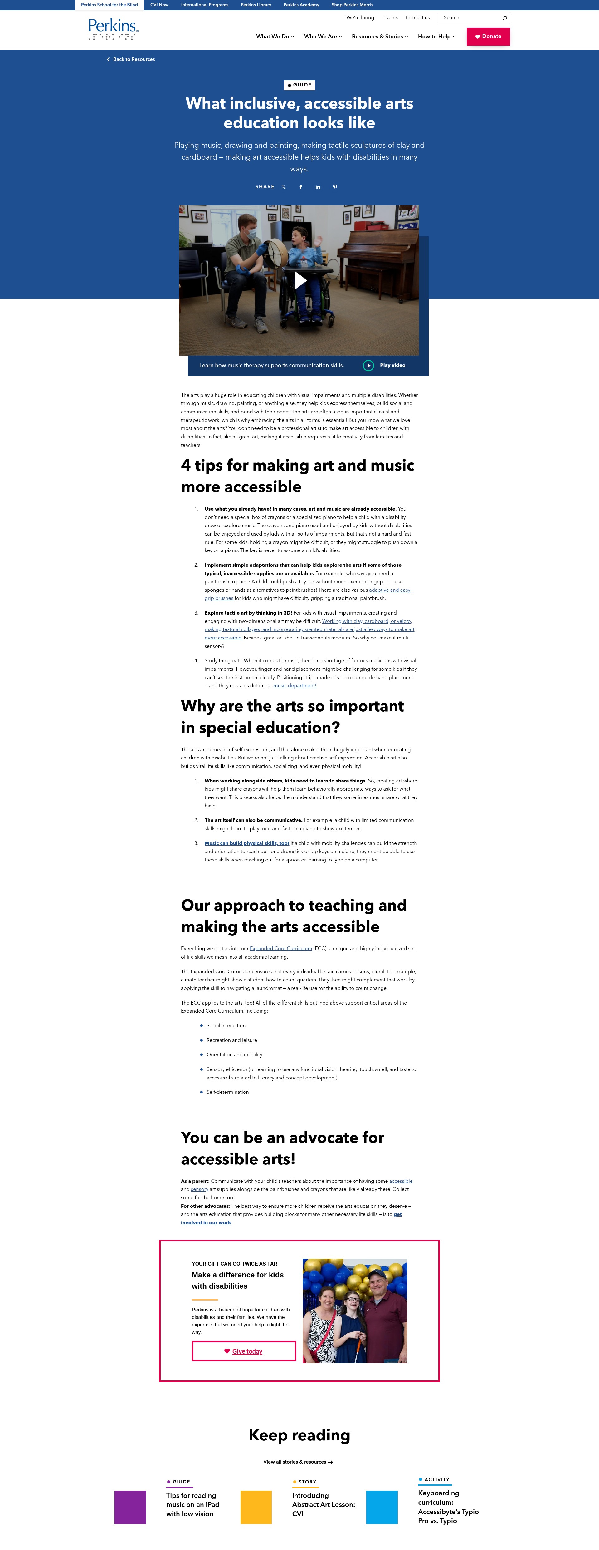 Screenshot of perkins.org