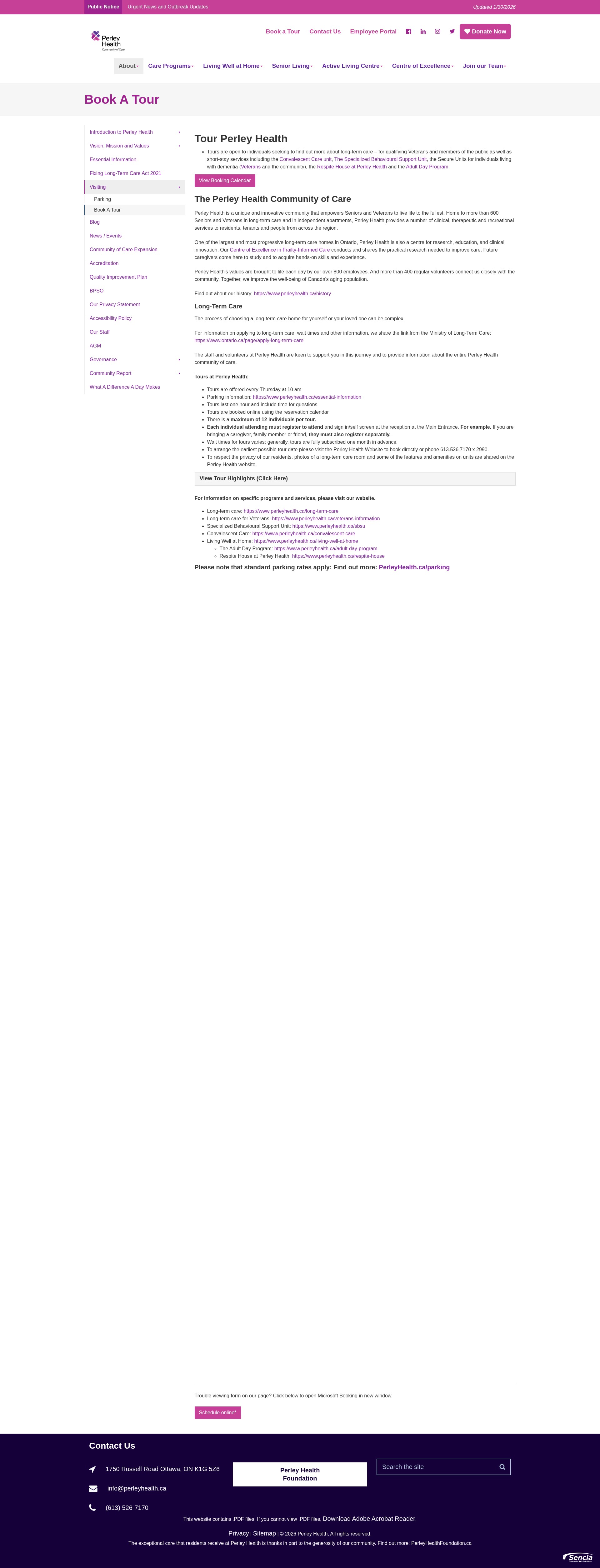 Screenshot of perleyhealth.ca