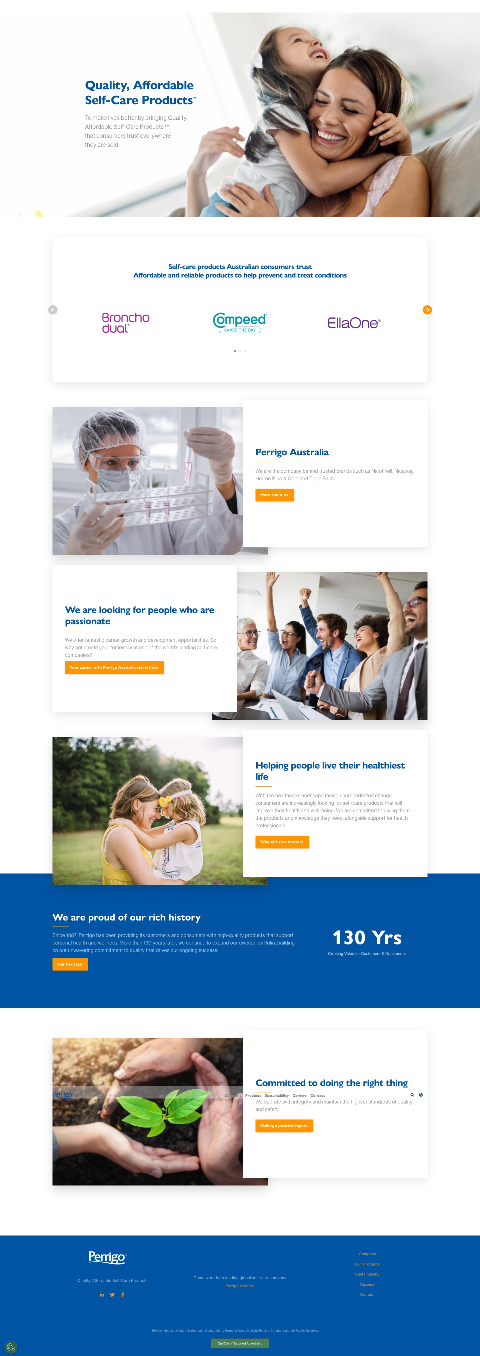 Screenshot of perrigo.com.au