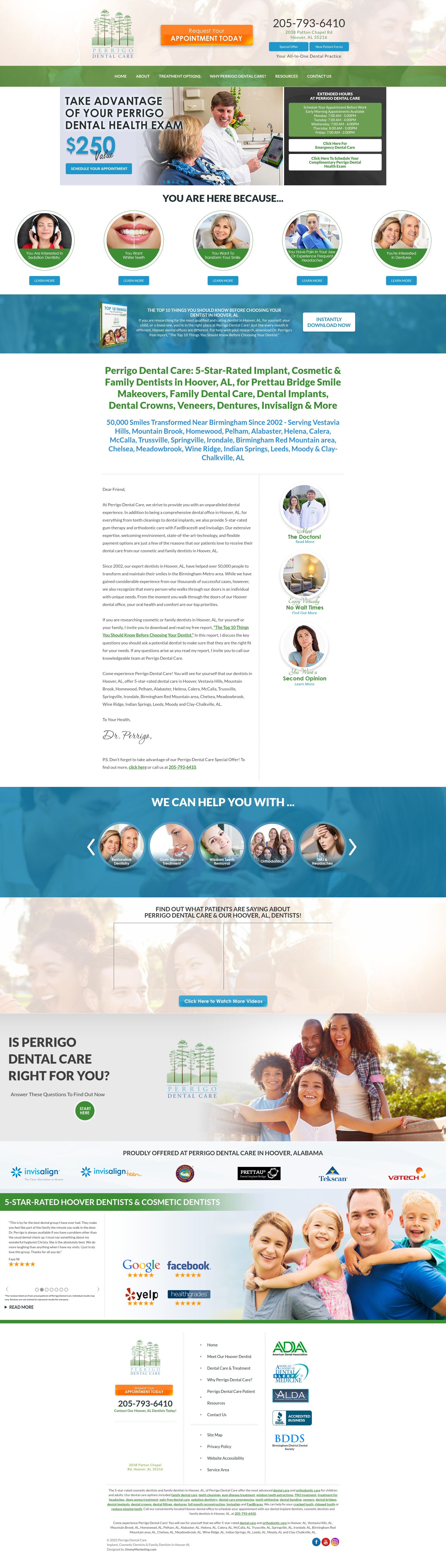Screenshot of perrigodentalcare.com