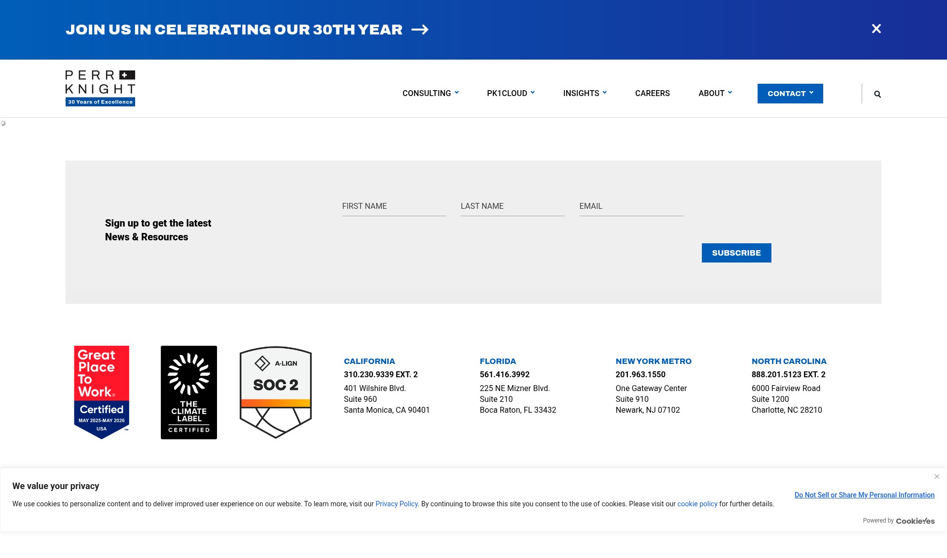 Screenshot of perrknight.com