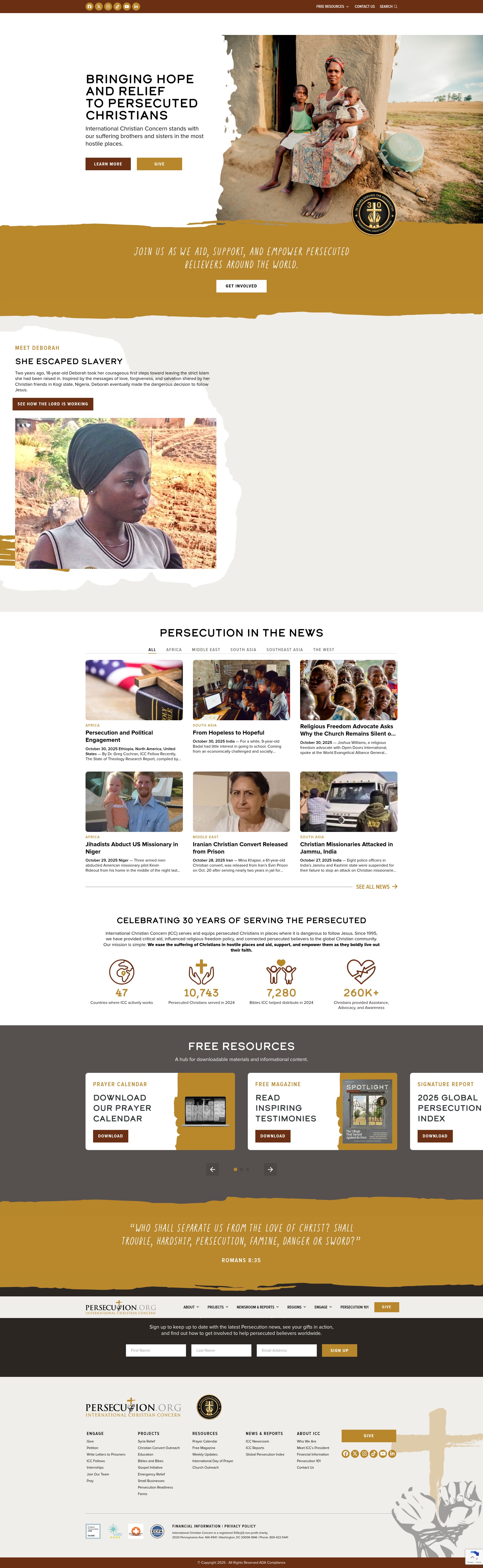 Screenshot of persecution.org