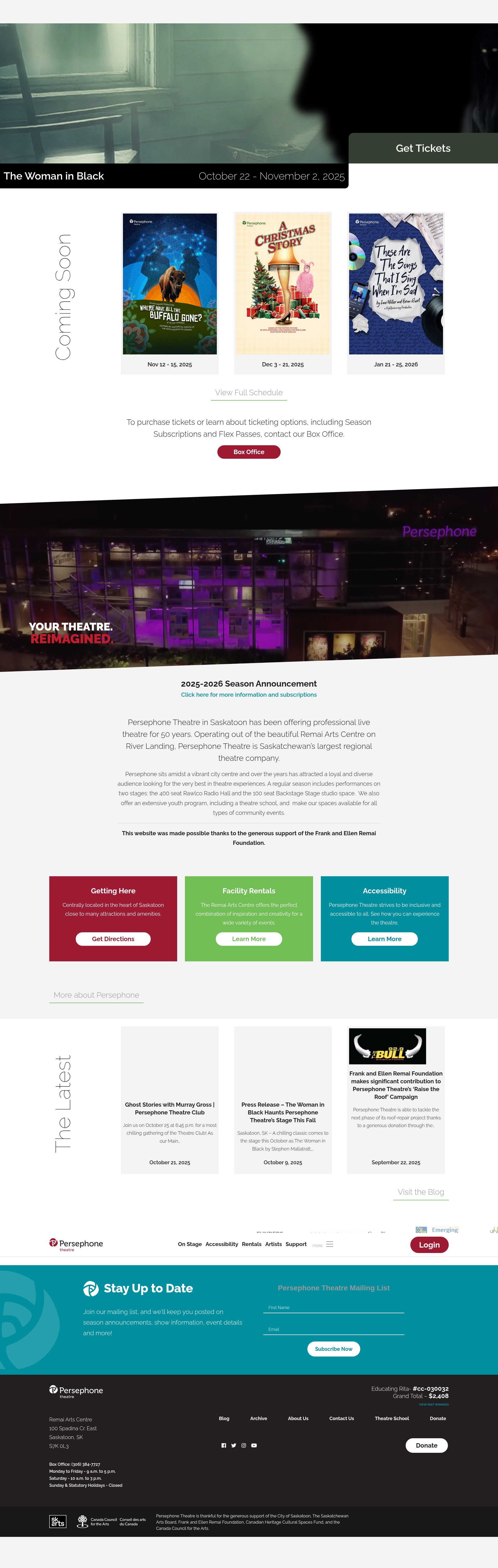 Screenshot of persephonetheatre.org