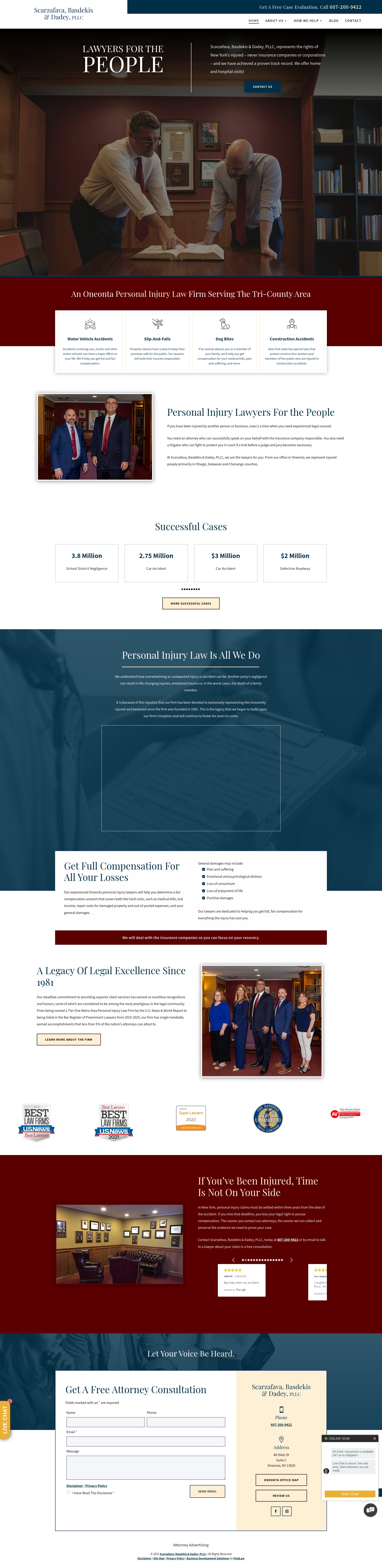 Screenshot of personalinjurylawyersoneonta.com