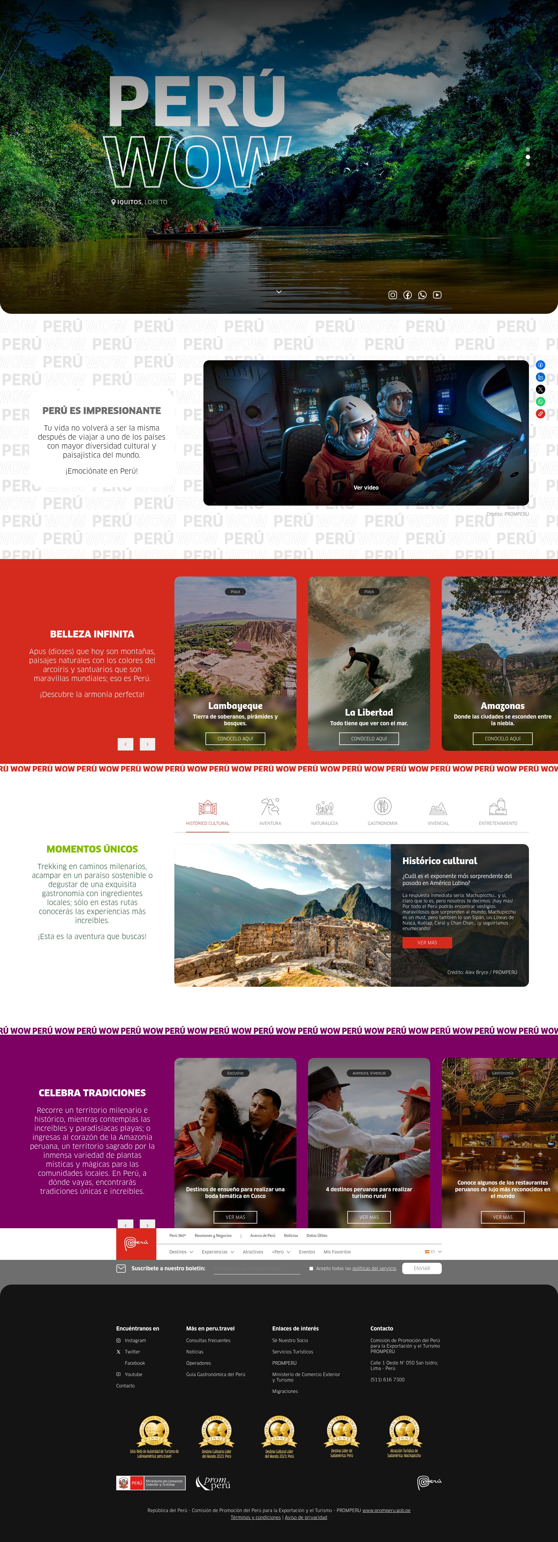 Screenshot of peruwow.travel