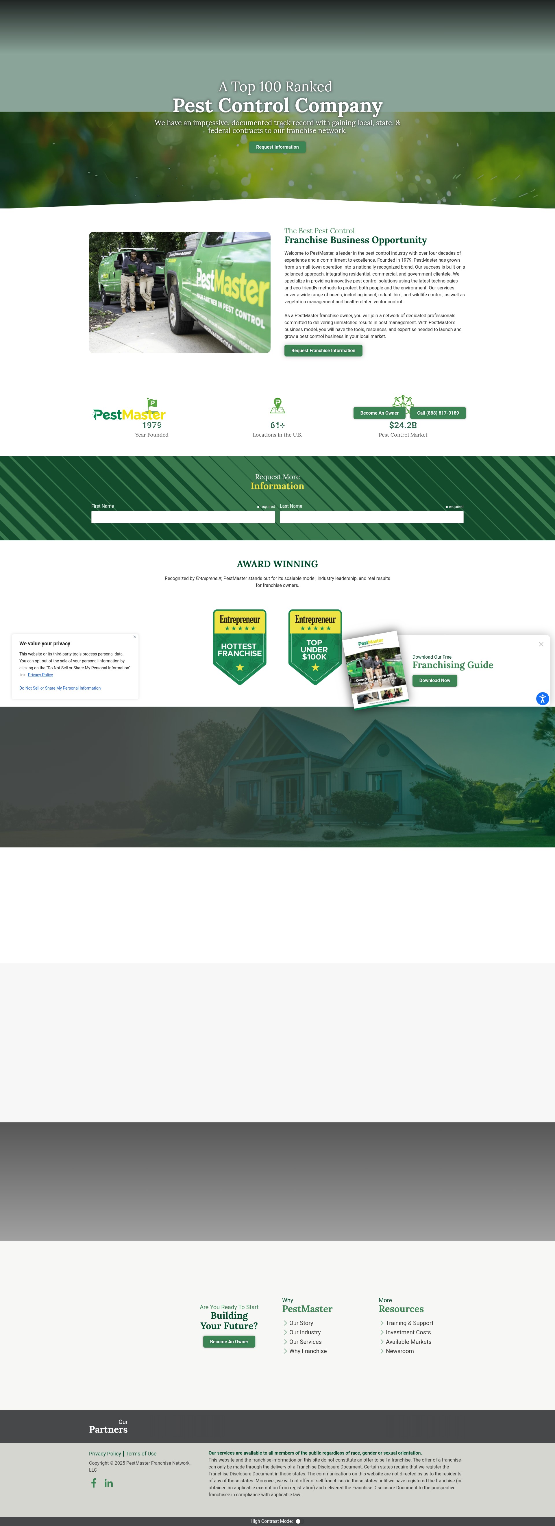 Screenshot of pestmasterfranchise.com