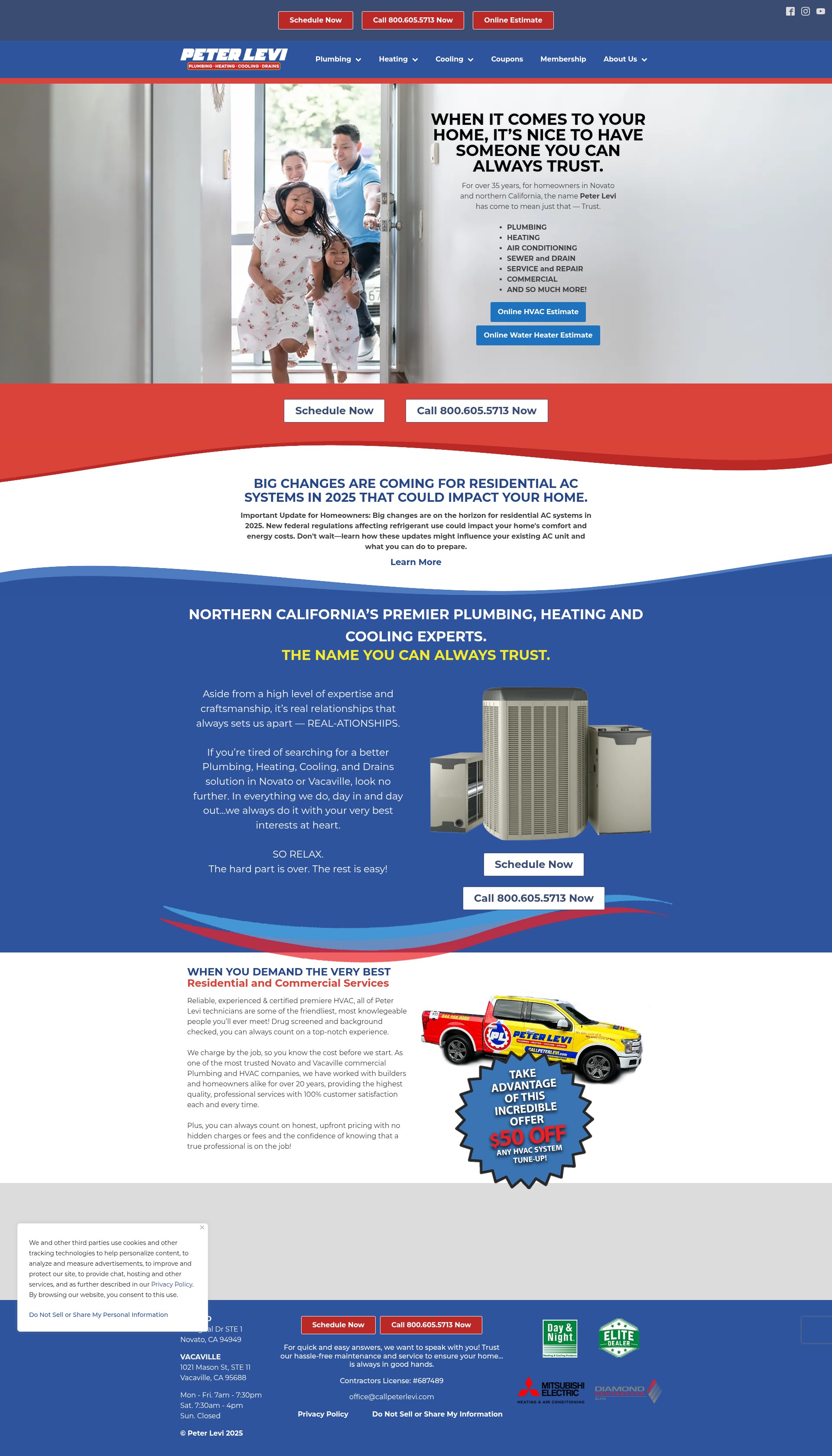 Screenshot of peterleviplumbinginc.com