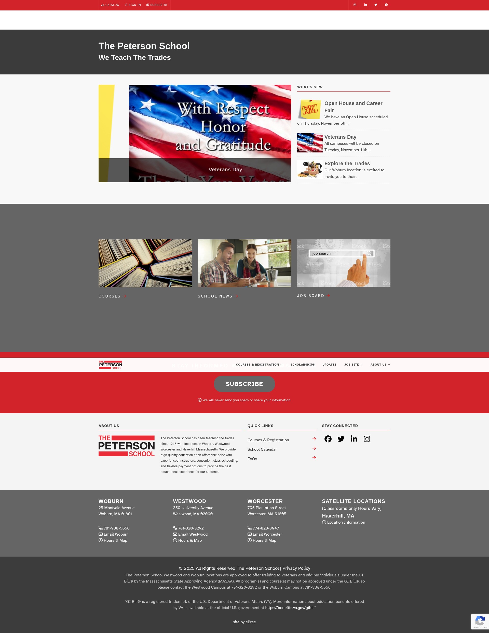 Screenshot of petersonschool.com