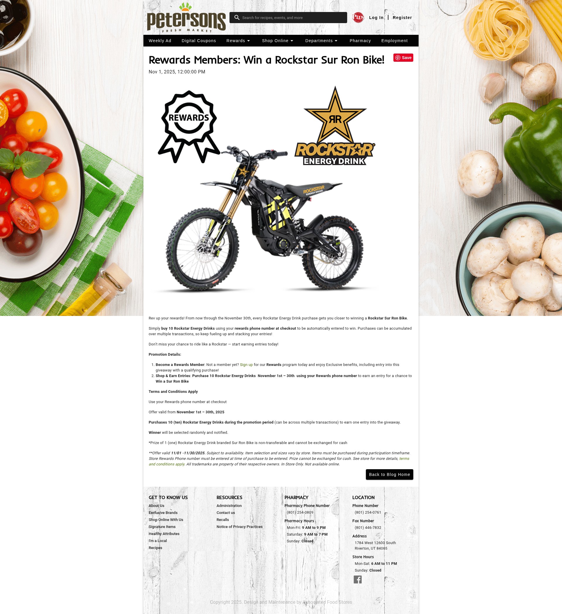 Screenshot of petersonsfreshmarket.com
