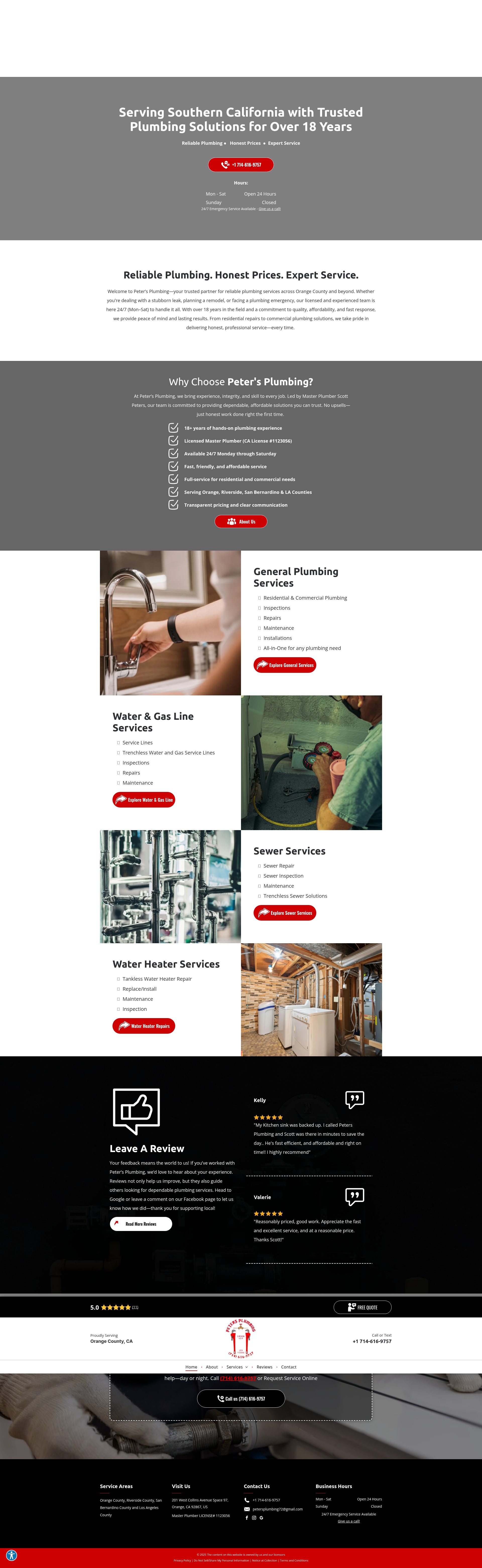 Screenshot of petersplumbingrepair.com