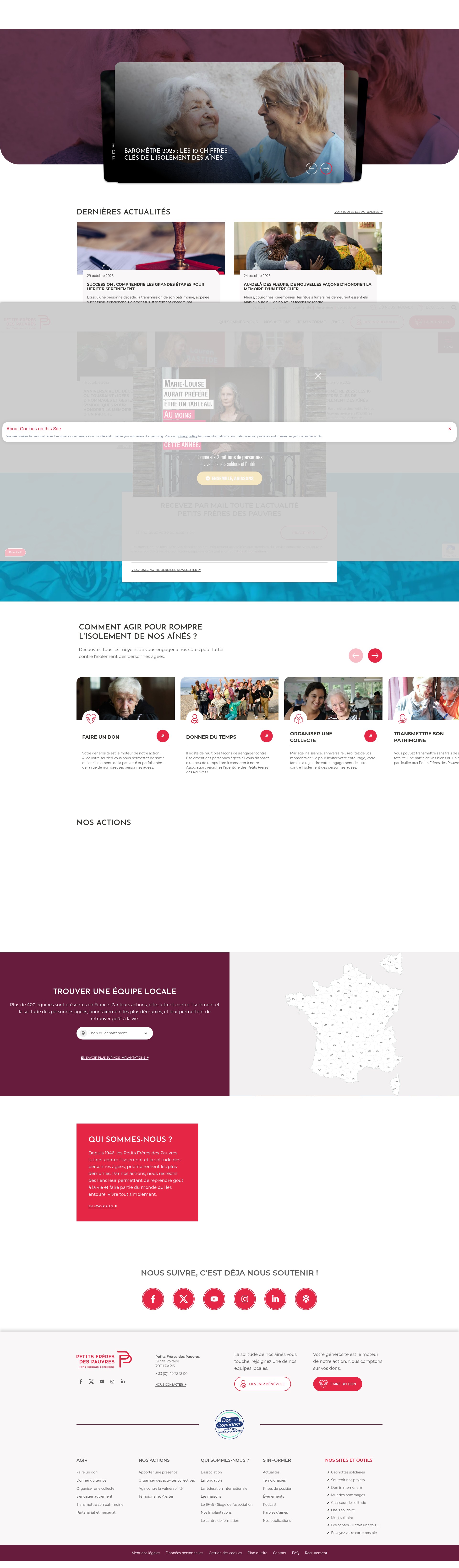 Screenshot of petitsfreresdespauvres.fr
